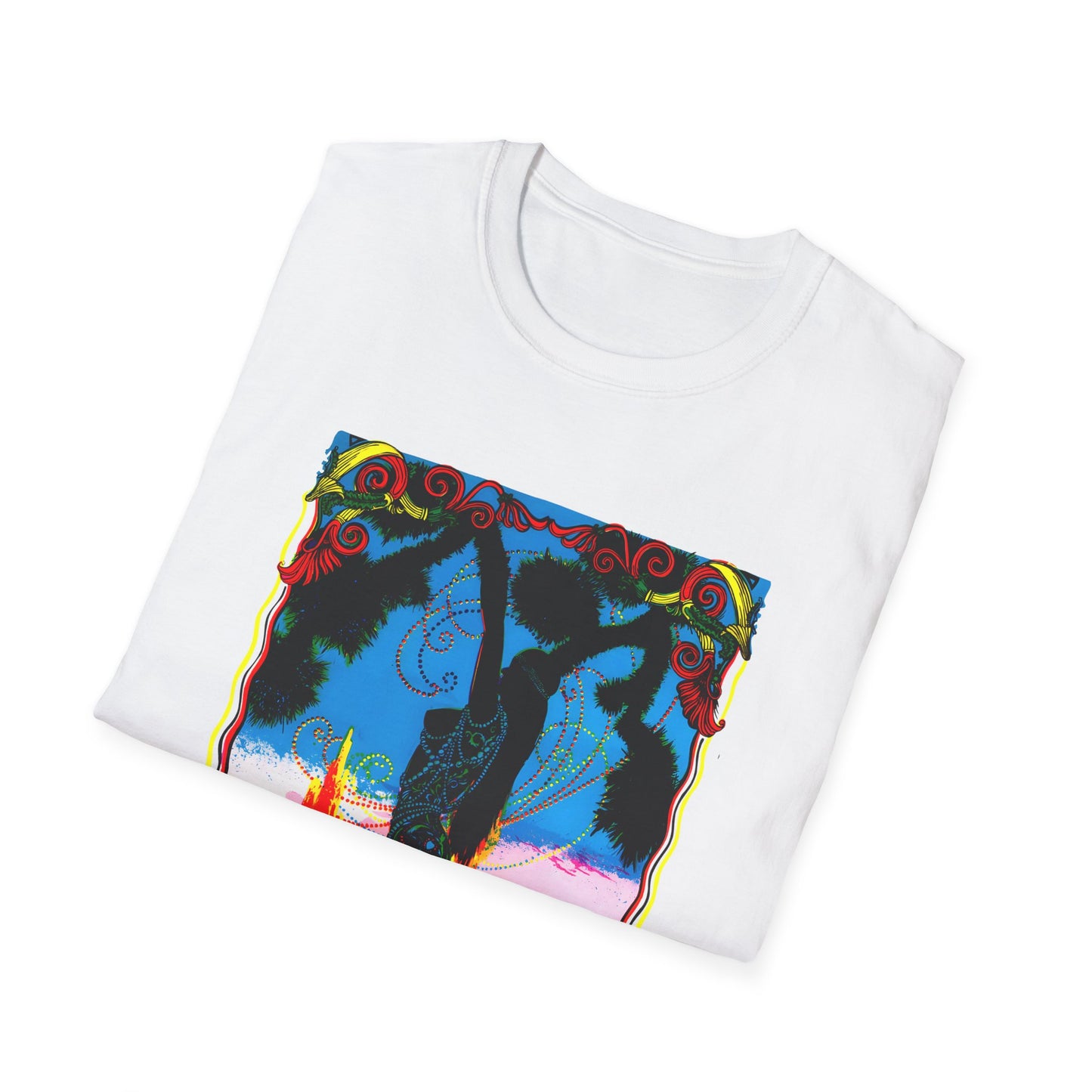 1960's dessert blossom black light psychedelic poster tshirt