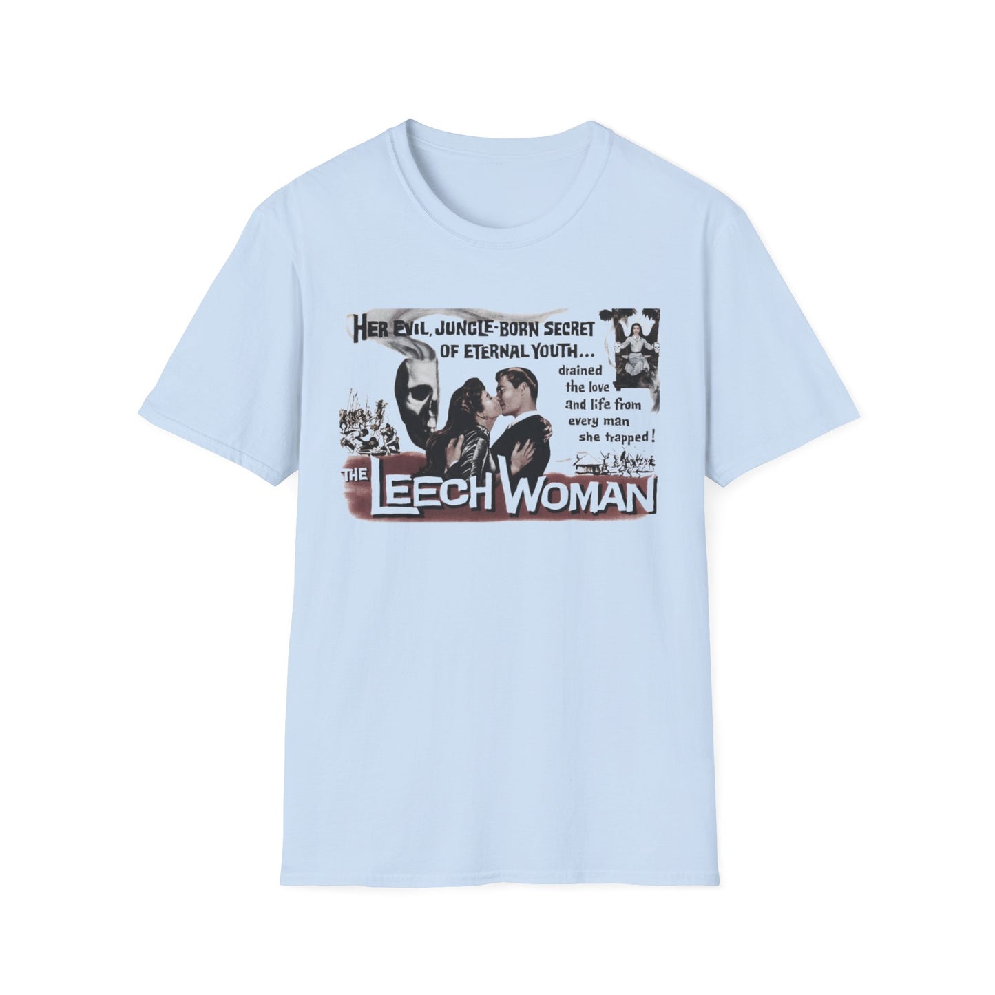 1960 low budget horror rejuvenation film the leech woman movie poster tshirt