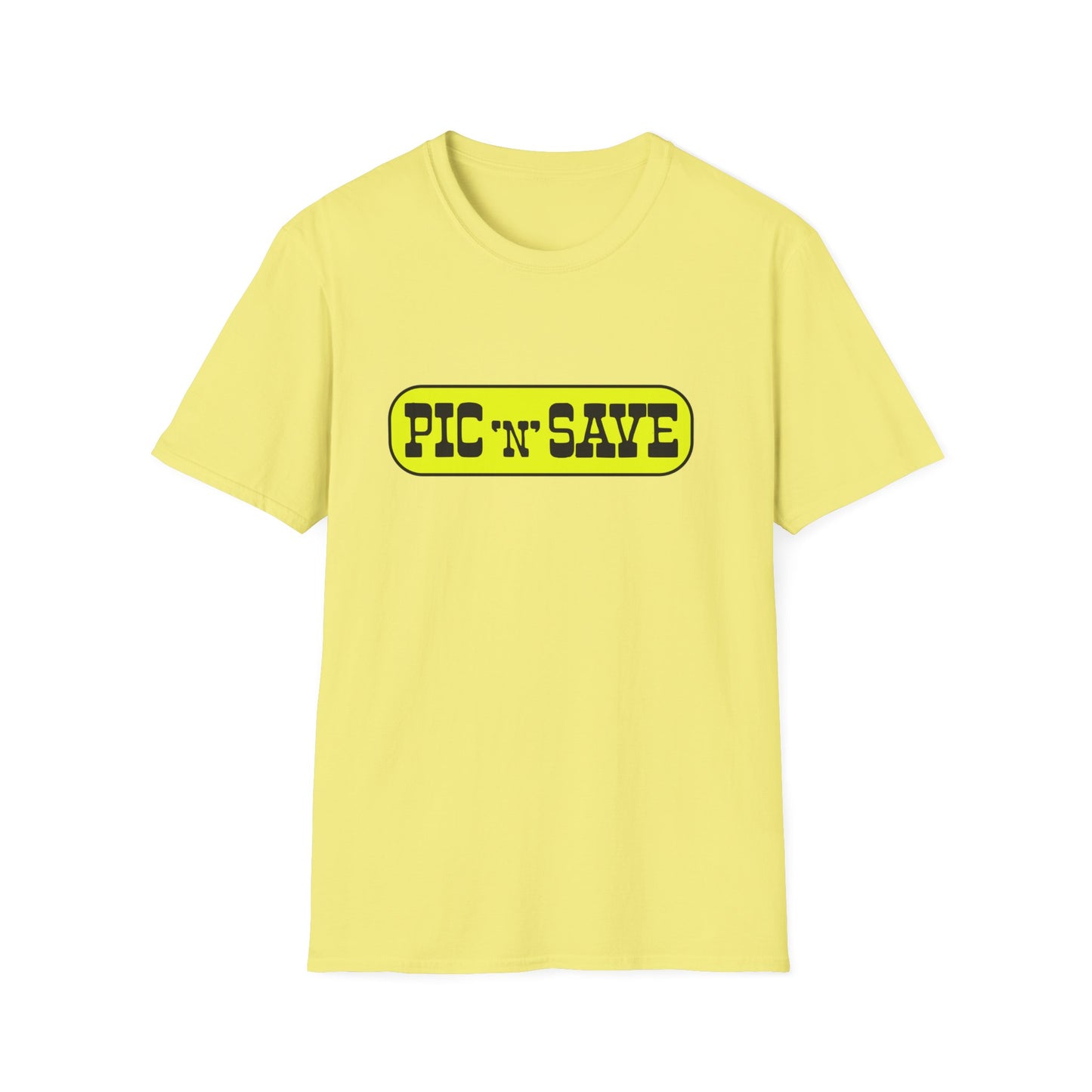 pic n save retail chain logo tshirt