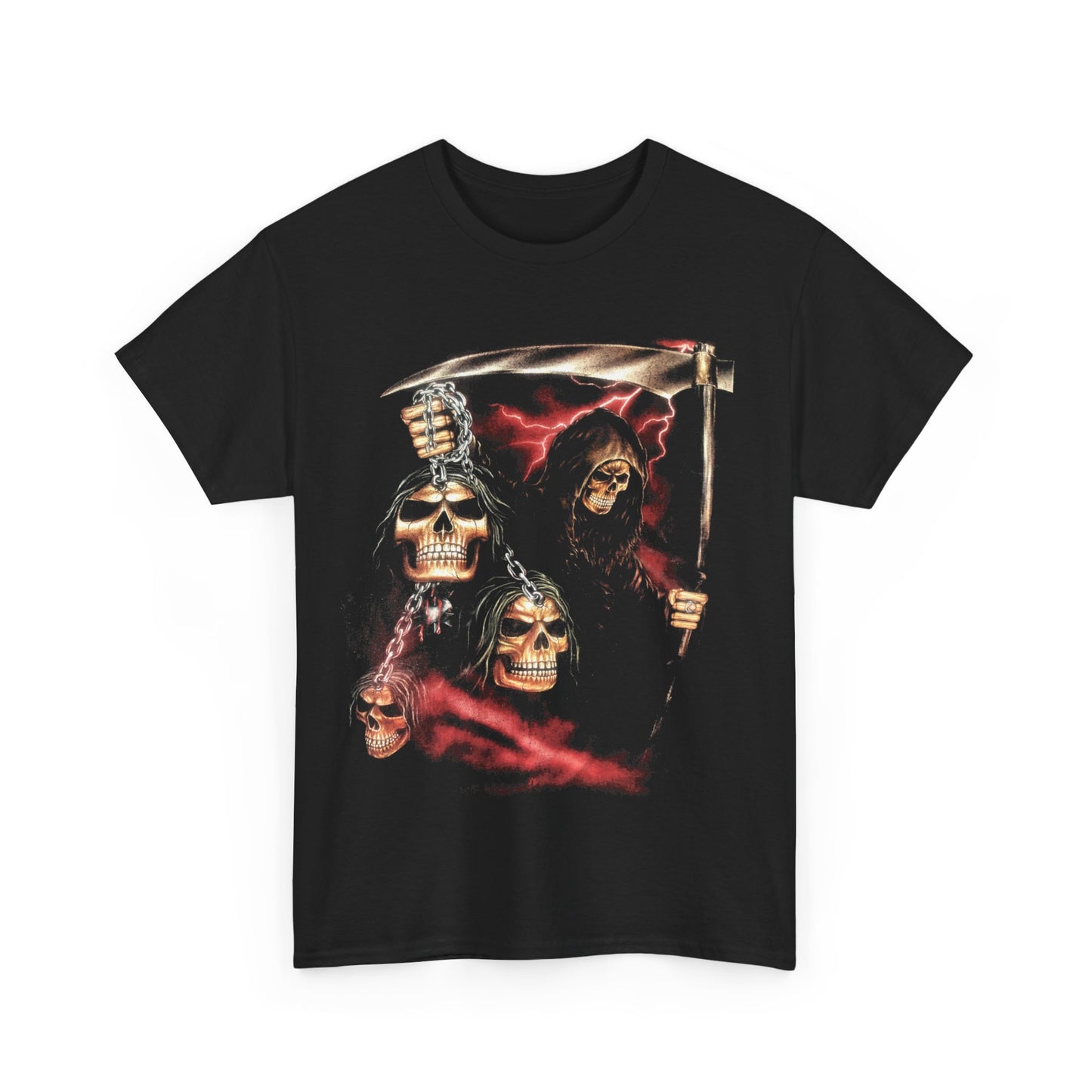 vintage grim reaper skull trophies reproduction tshirt