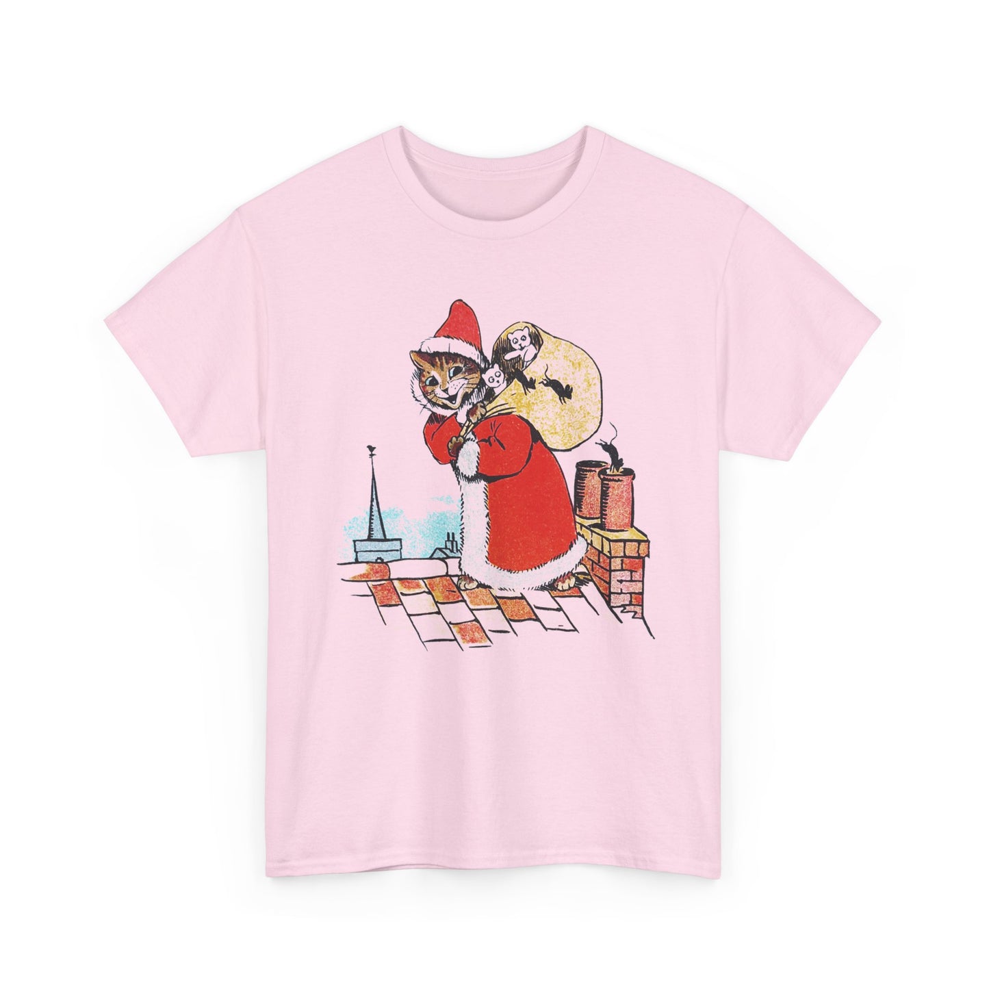 louis wain santa claus cat tshirt