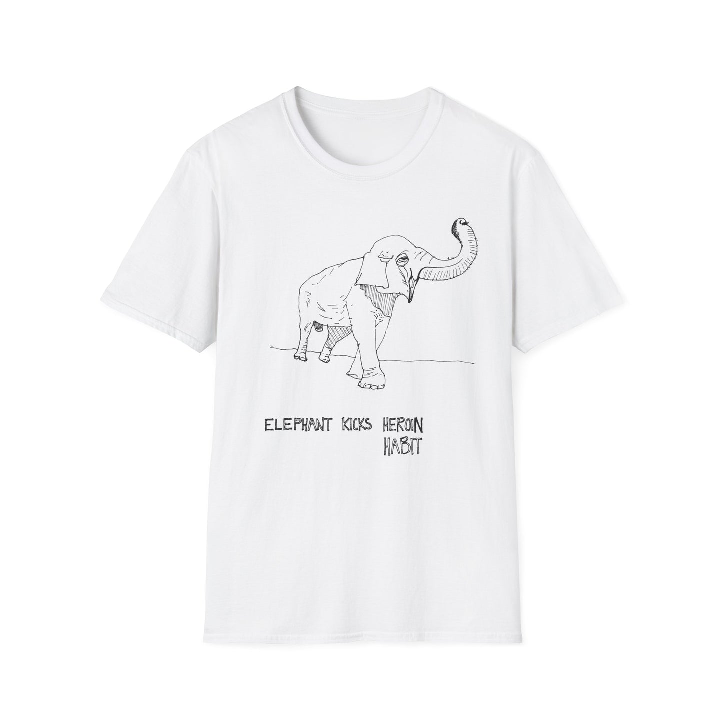 original drawing elephant kicks heroin habit reference to xiguang the elephant tshirt