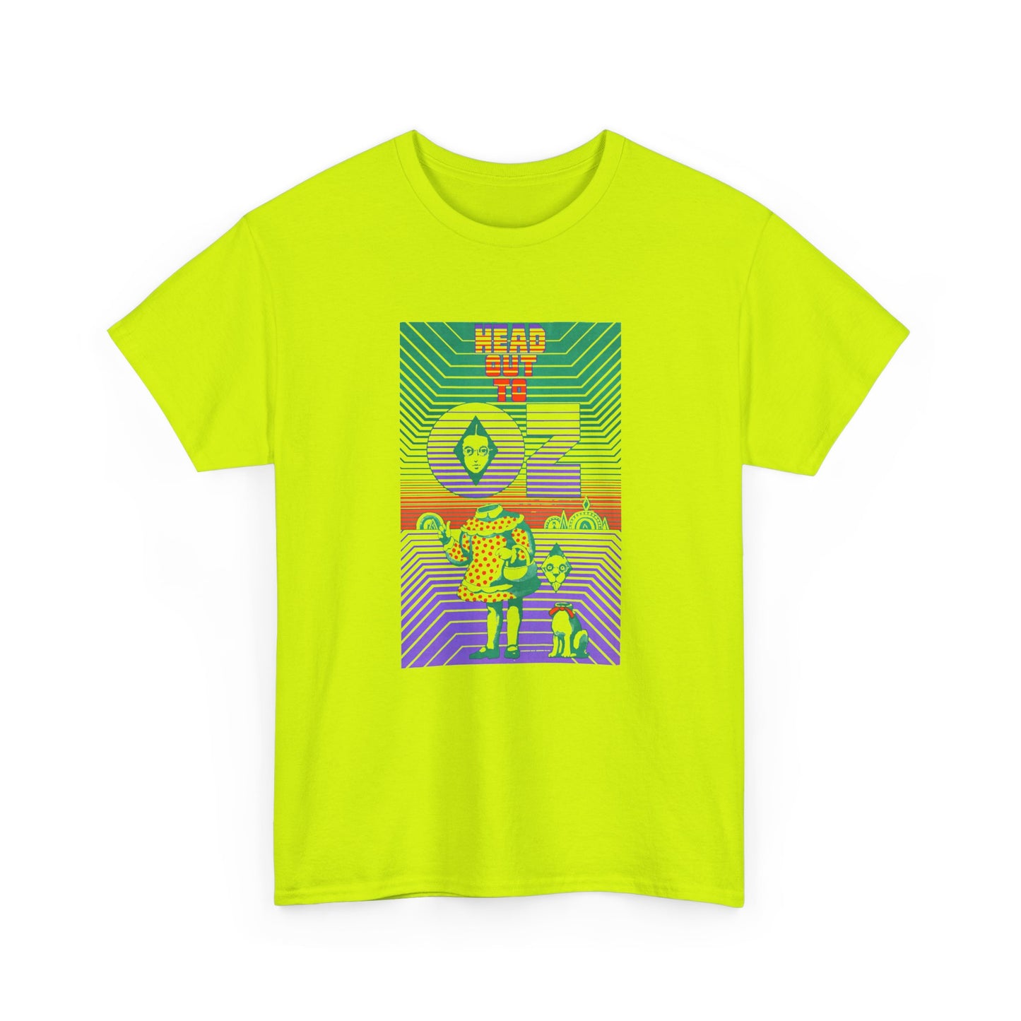1960s head out to oz psychedelic vintage poster tshirt