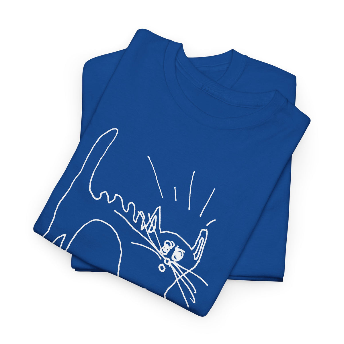 original drawing of a very spooked cat tshirt