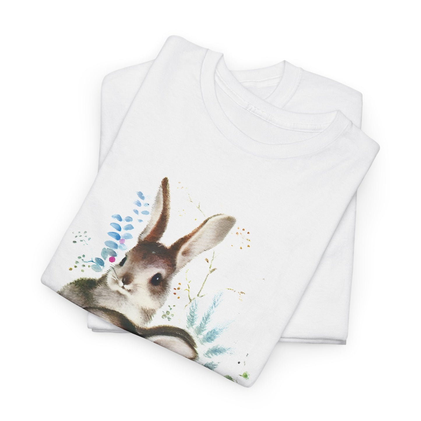 mid twentieth century two bunnies vintage graphic reproduction tshirt