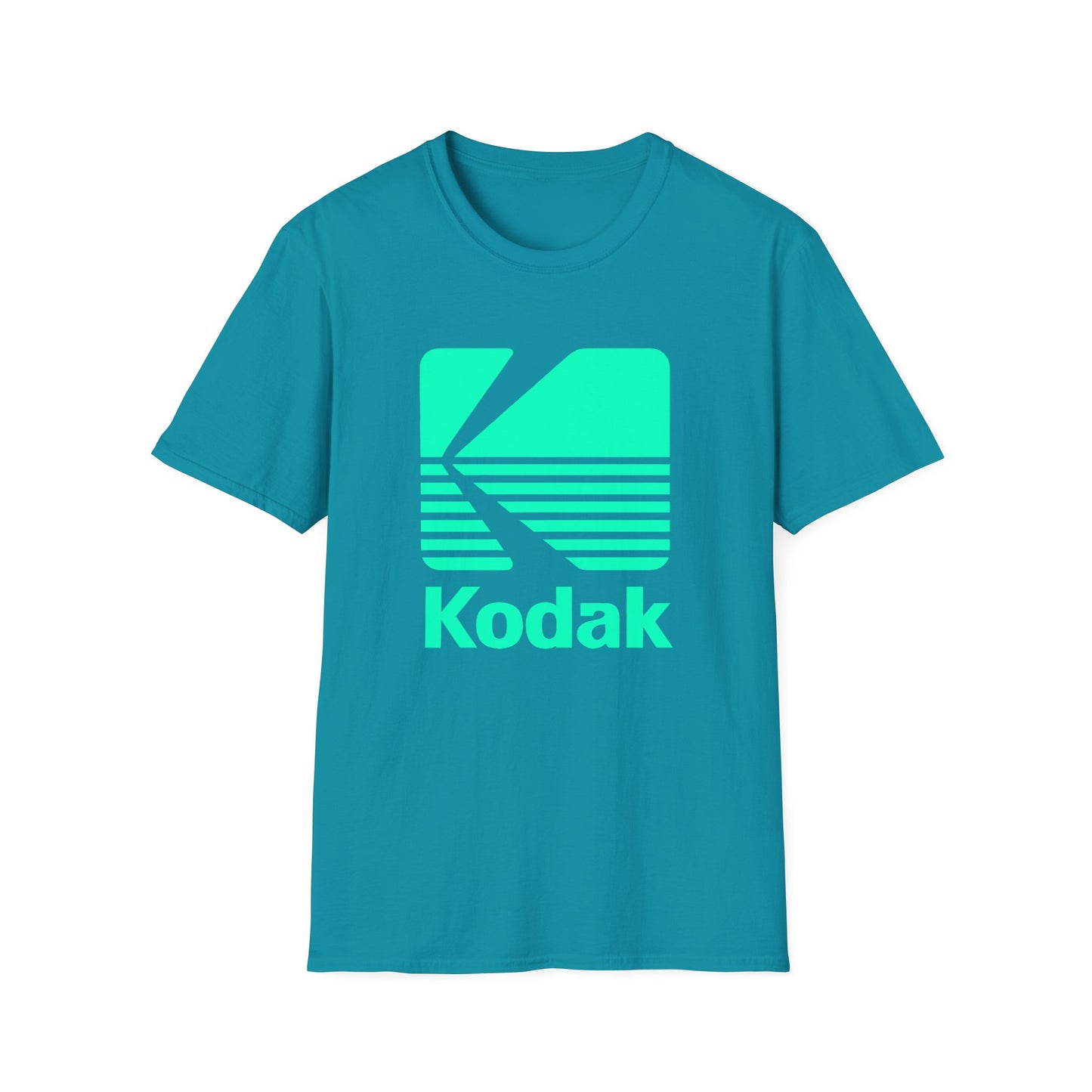 1980s vintage kodak logo in turquoise tshirt