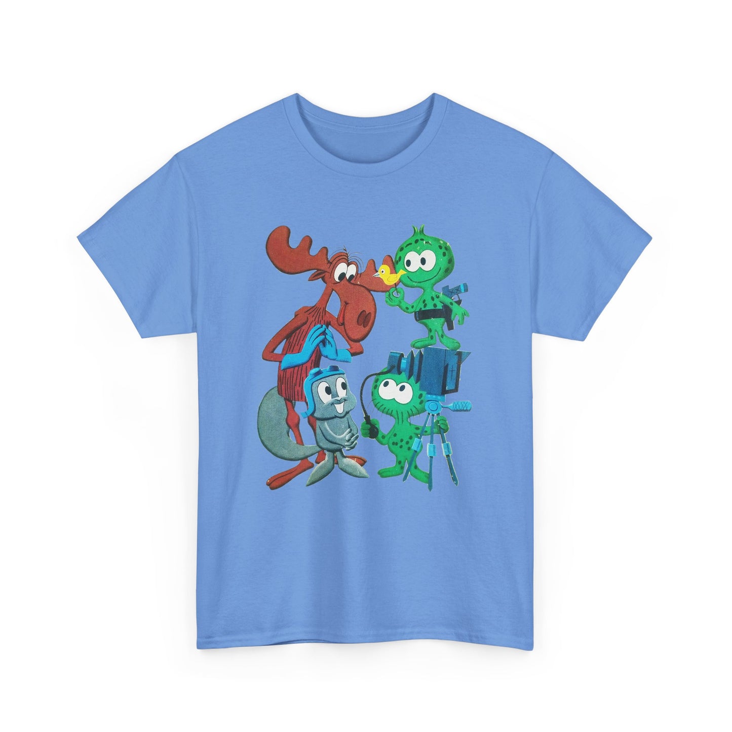 the rocky and bullwinkle show with gidney and cloyd reproduction tshirt