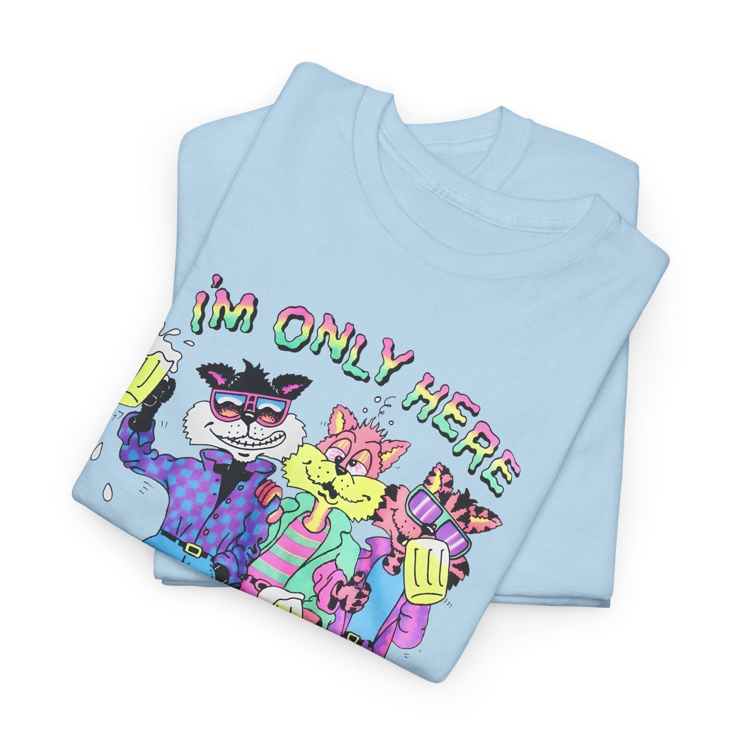vintage 1991 i'm only here for the beer drunk cats reproduction tshirt