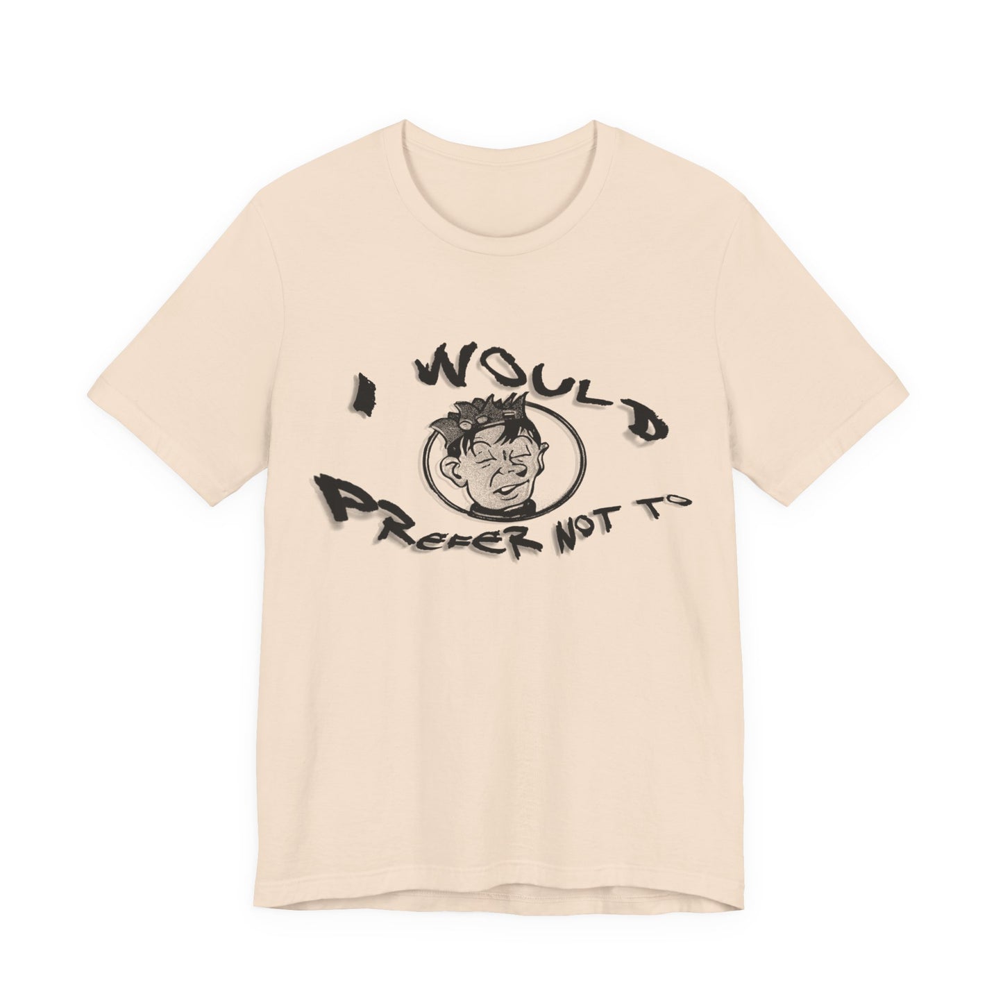 bartleby the scrivener and souphead jones mashup tshirt "I would prefer not to"