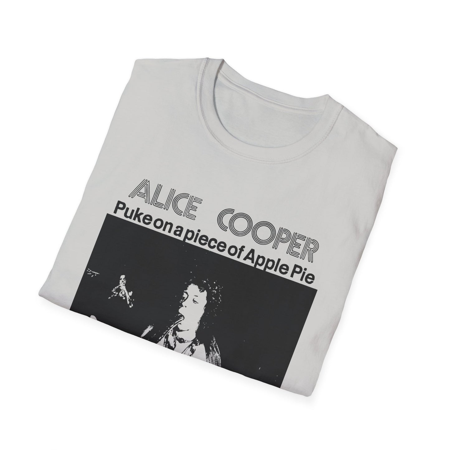 alice cooper puke on a piece of apple pie bootleg from detroit show 1971 tshirt