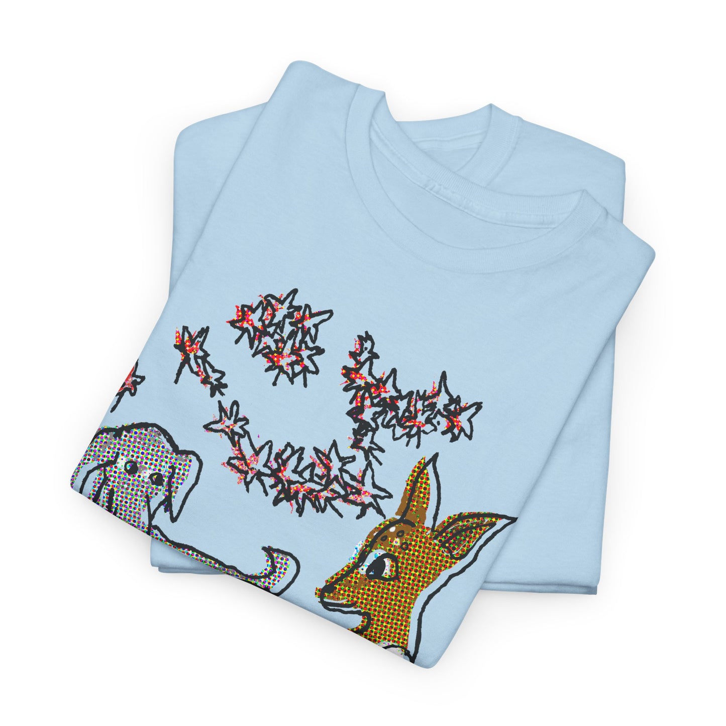 original drawing deer and dog love tshirt