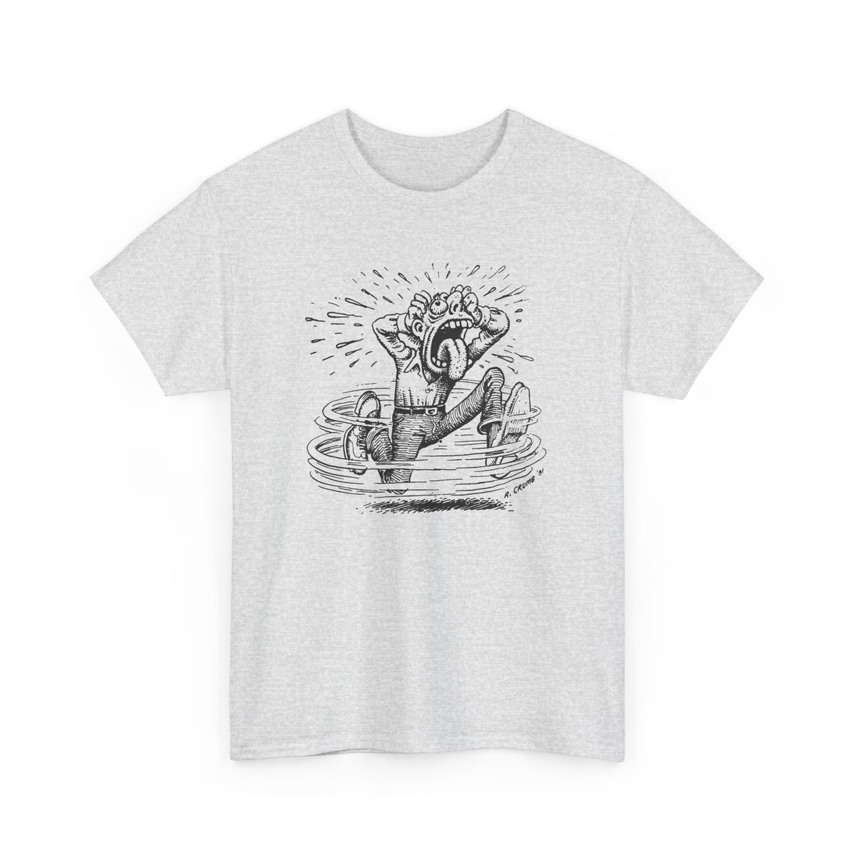 r. crumb man losing it tshirt