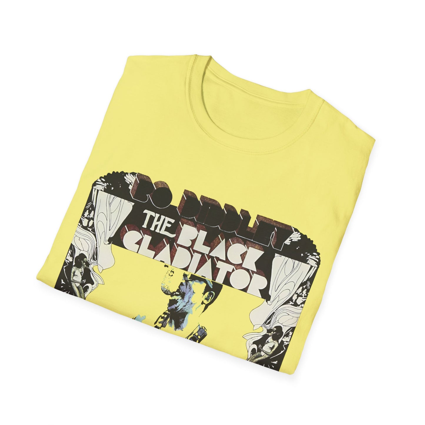 bo diddley 1970 the black gladiator album gold and light yellow tshirt whatmart