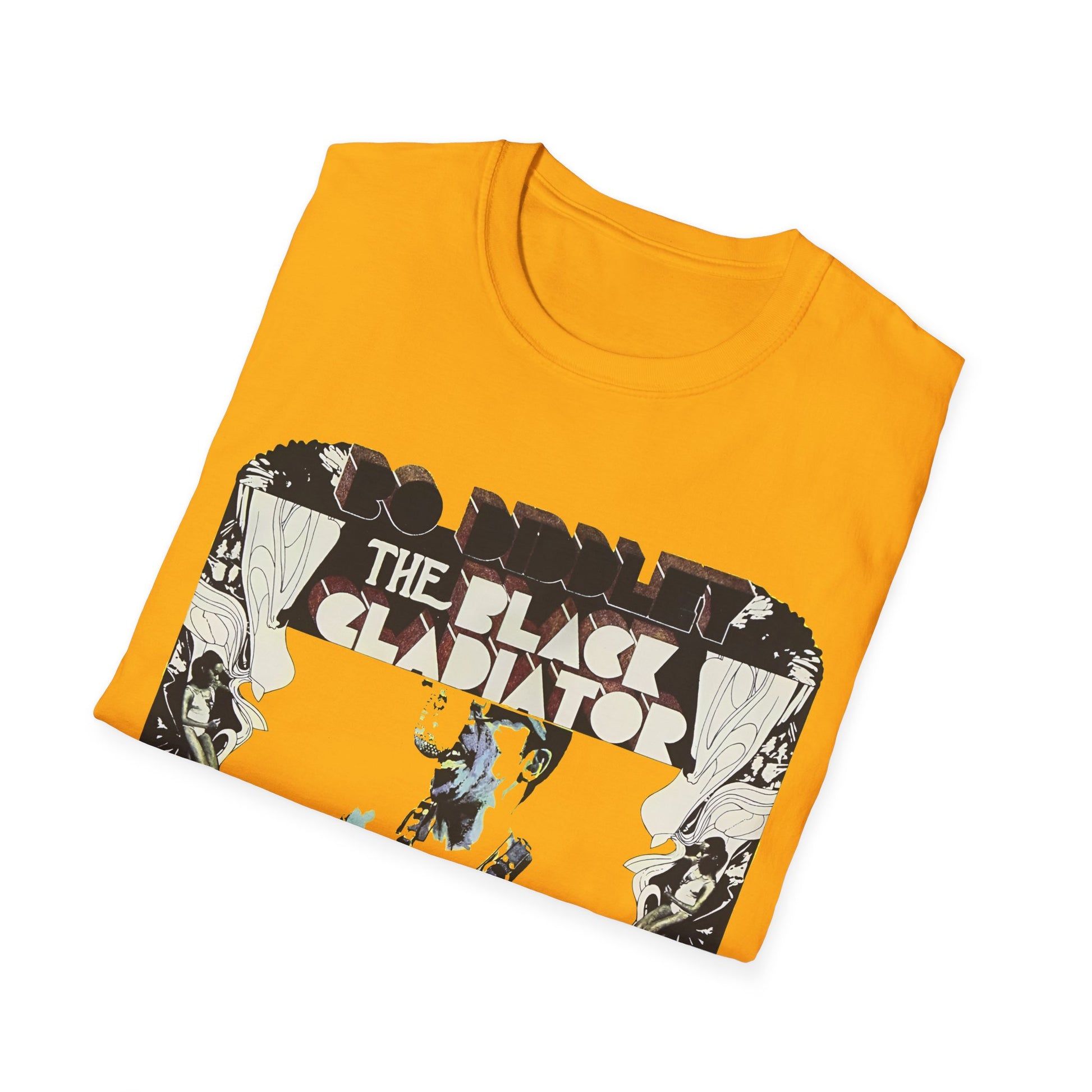 bo diddley 1970 the black gladiator album gold and light yellow tshirt whatmart