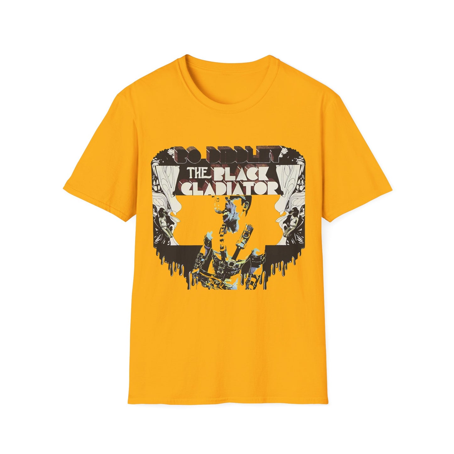 bo diddley 1970 the black gladiator album gold and light yellow tshirt whatmart