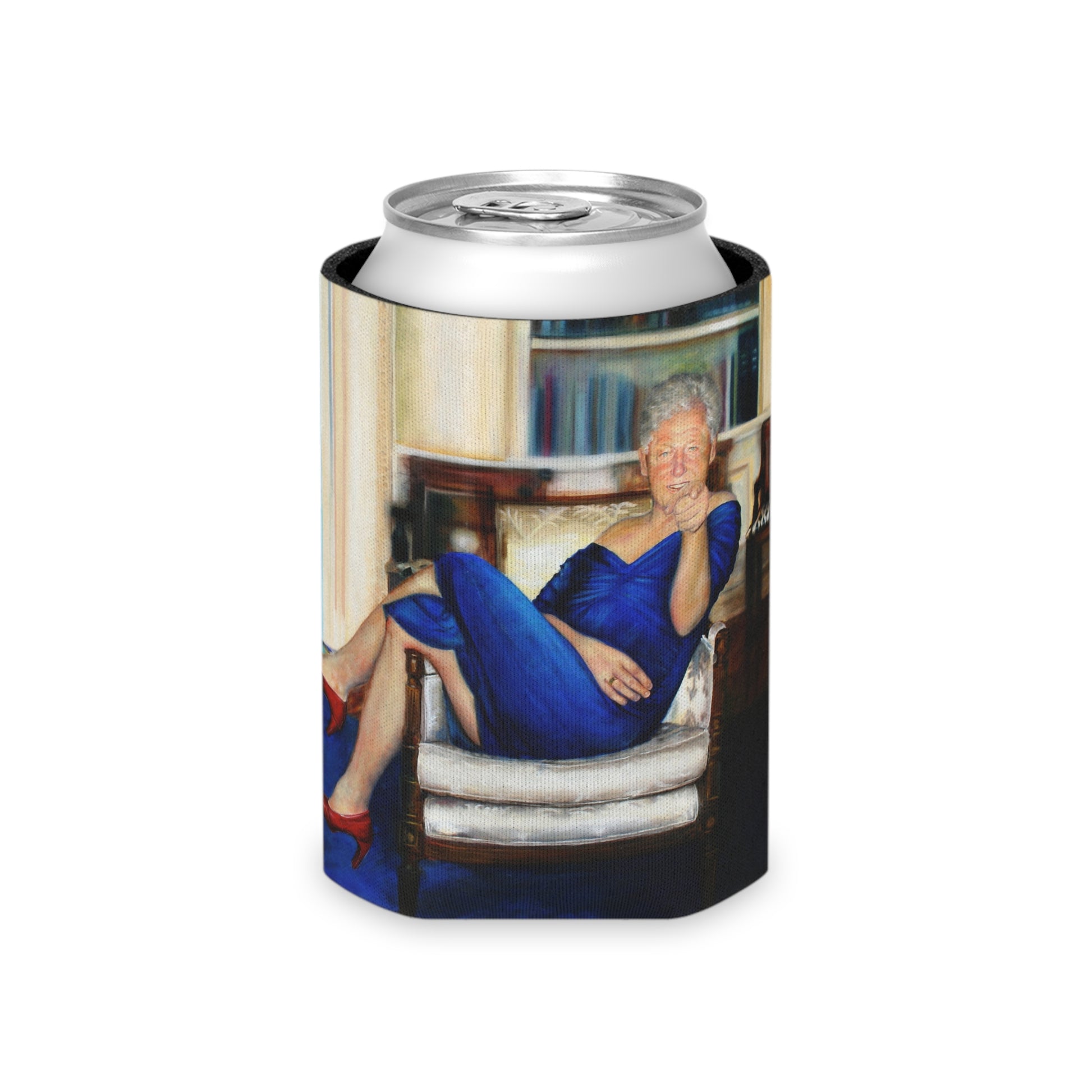 clinton in red heels beer cozy whatmart