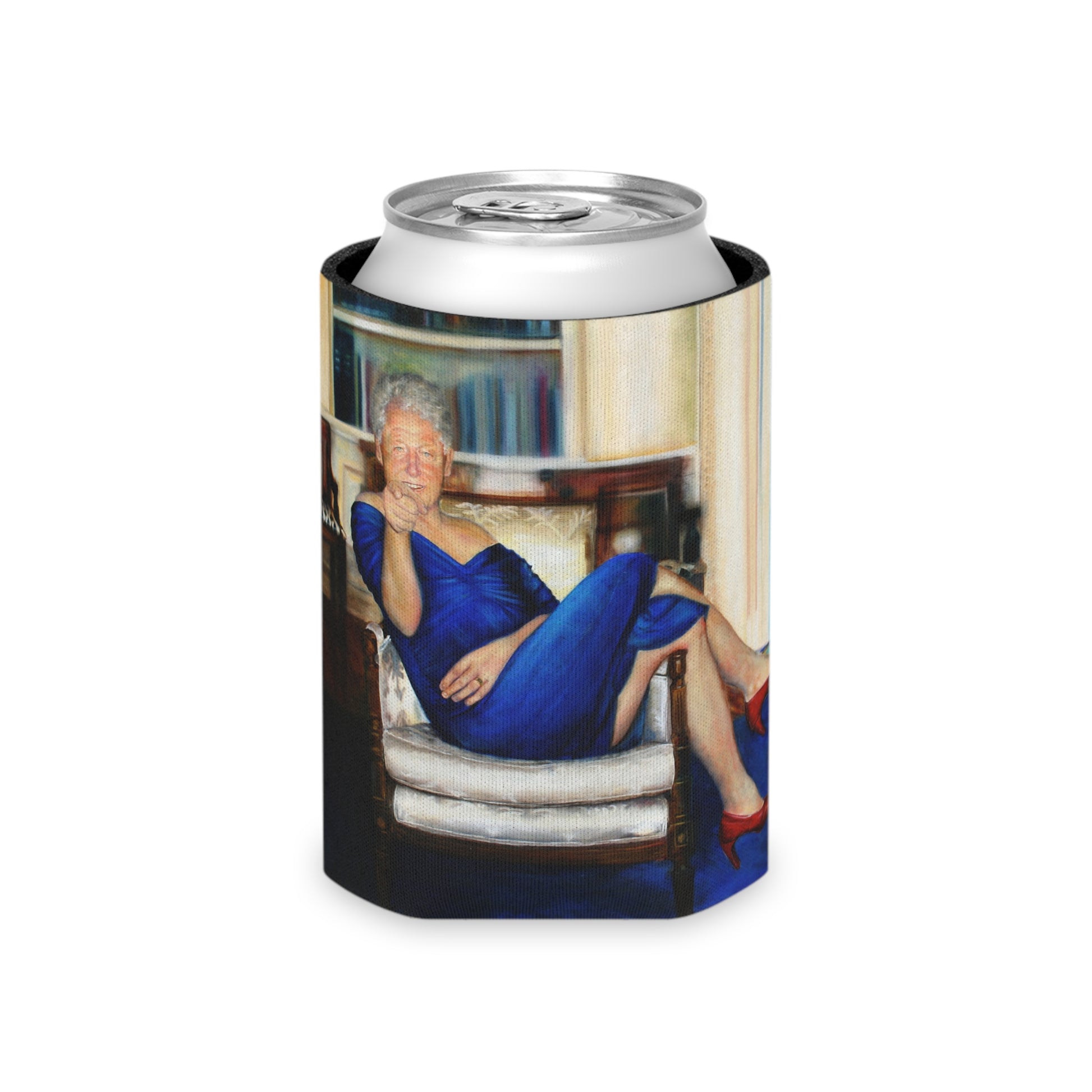 clinton in red heels beer cozy whatmart