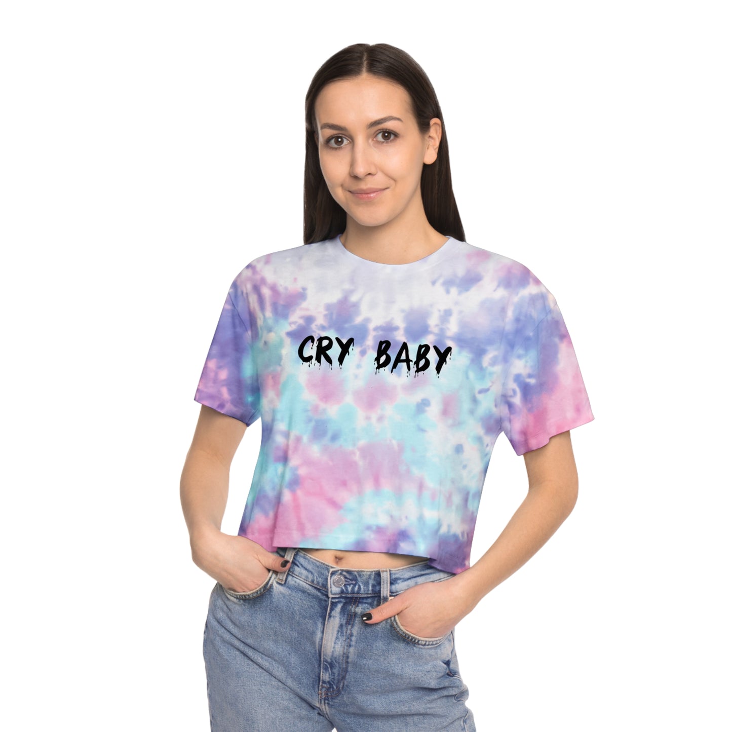 cry baby women's tie-dye crop tee whatmart