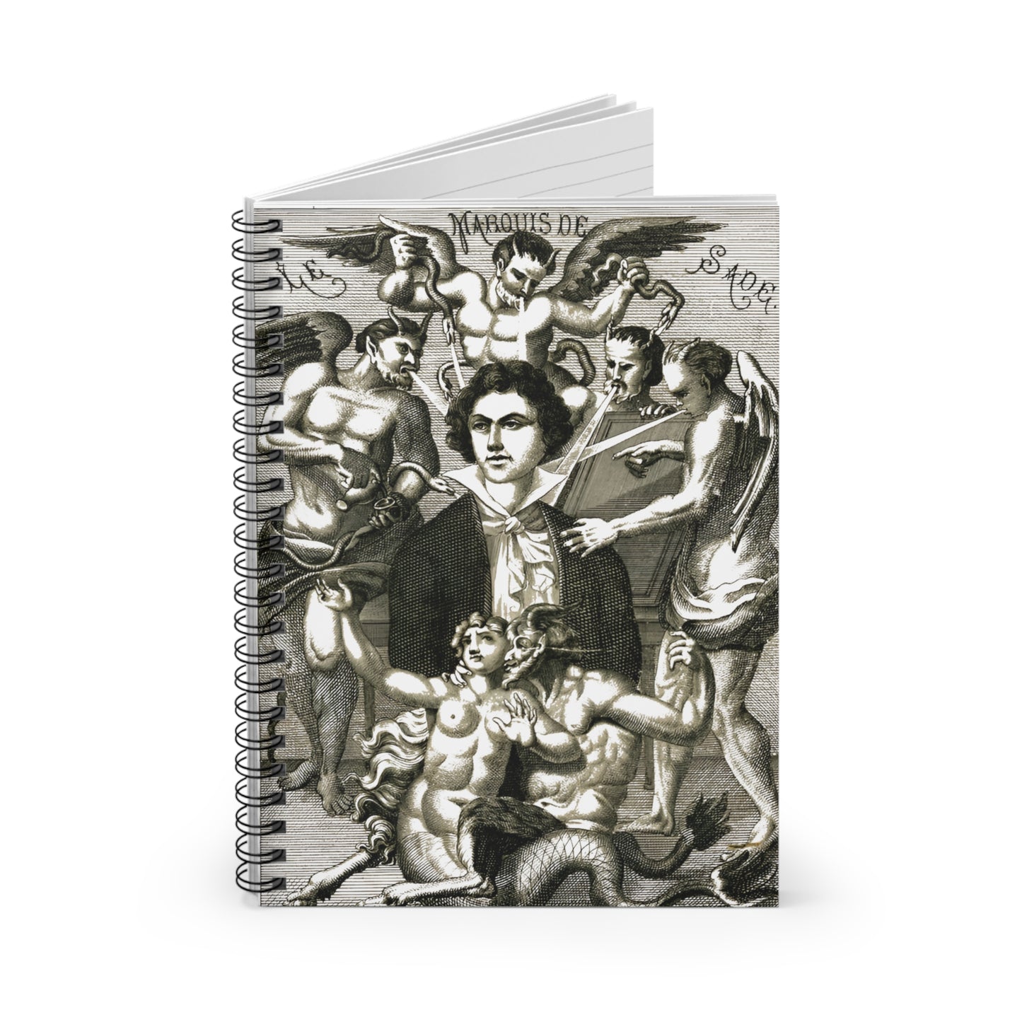 late 1800s le marquis de sade engraving by h. biberstein spiral notebook - ruled line whatmart