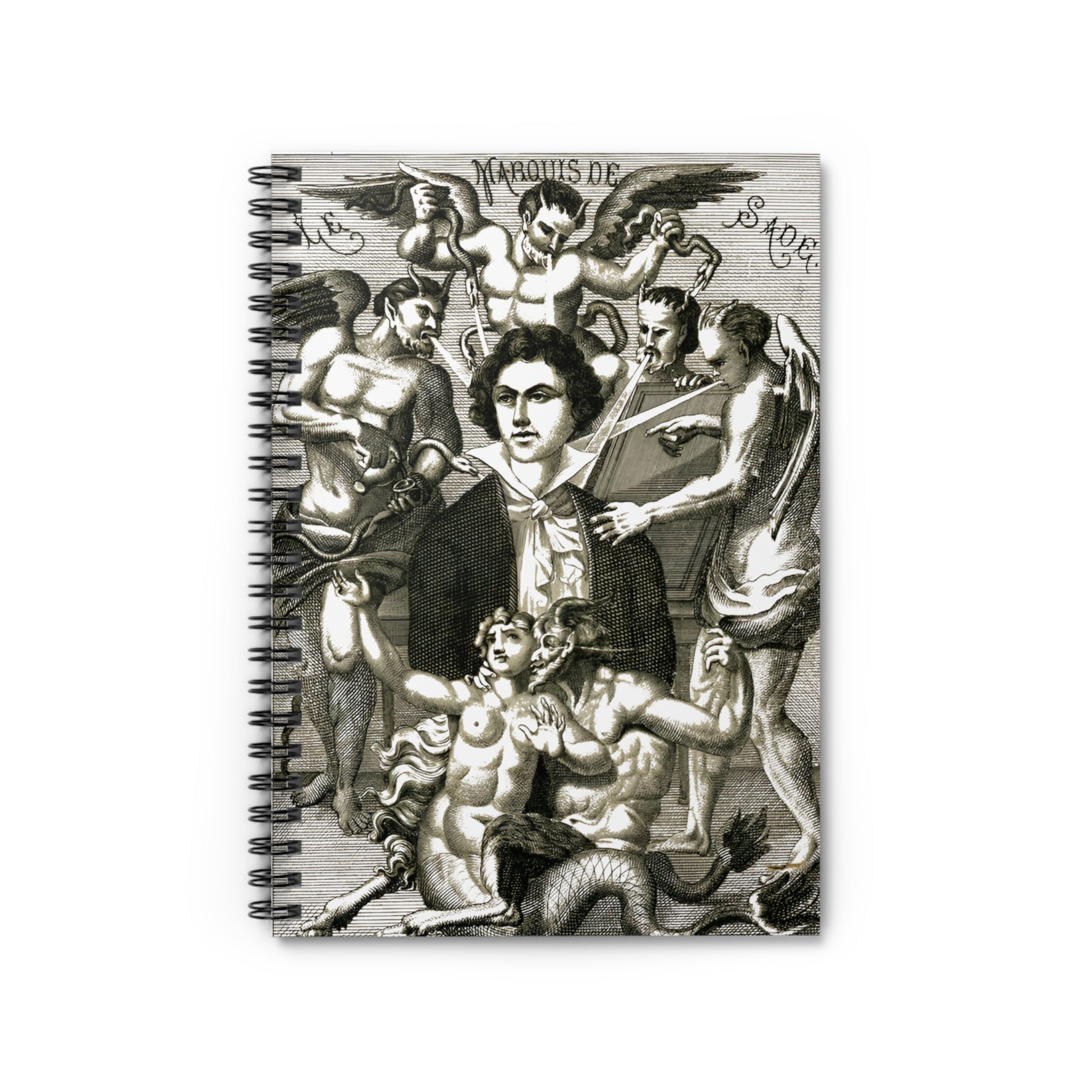 late 1800s le marquis de sade engraving by h. biberstein spiral notebook - ruled line whatmart