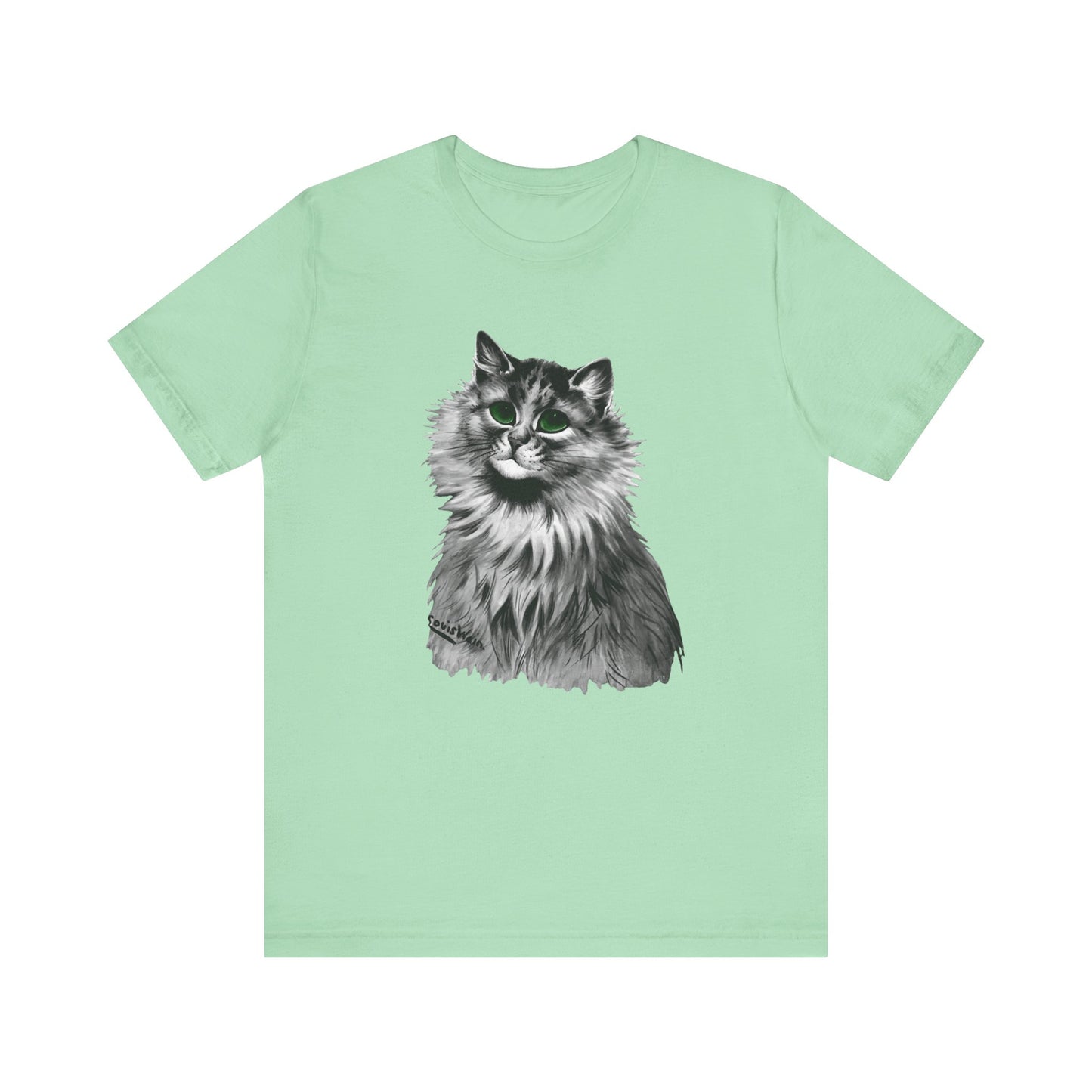 louis wain anthropomorphised cat painting green eyes tshirt whatmart