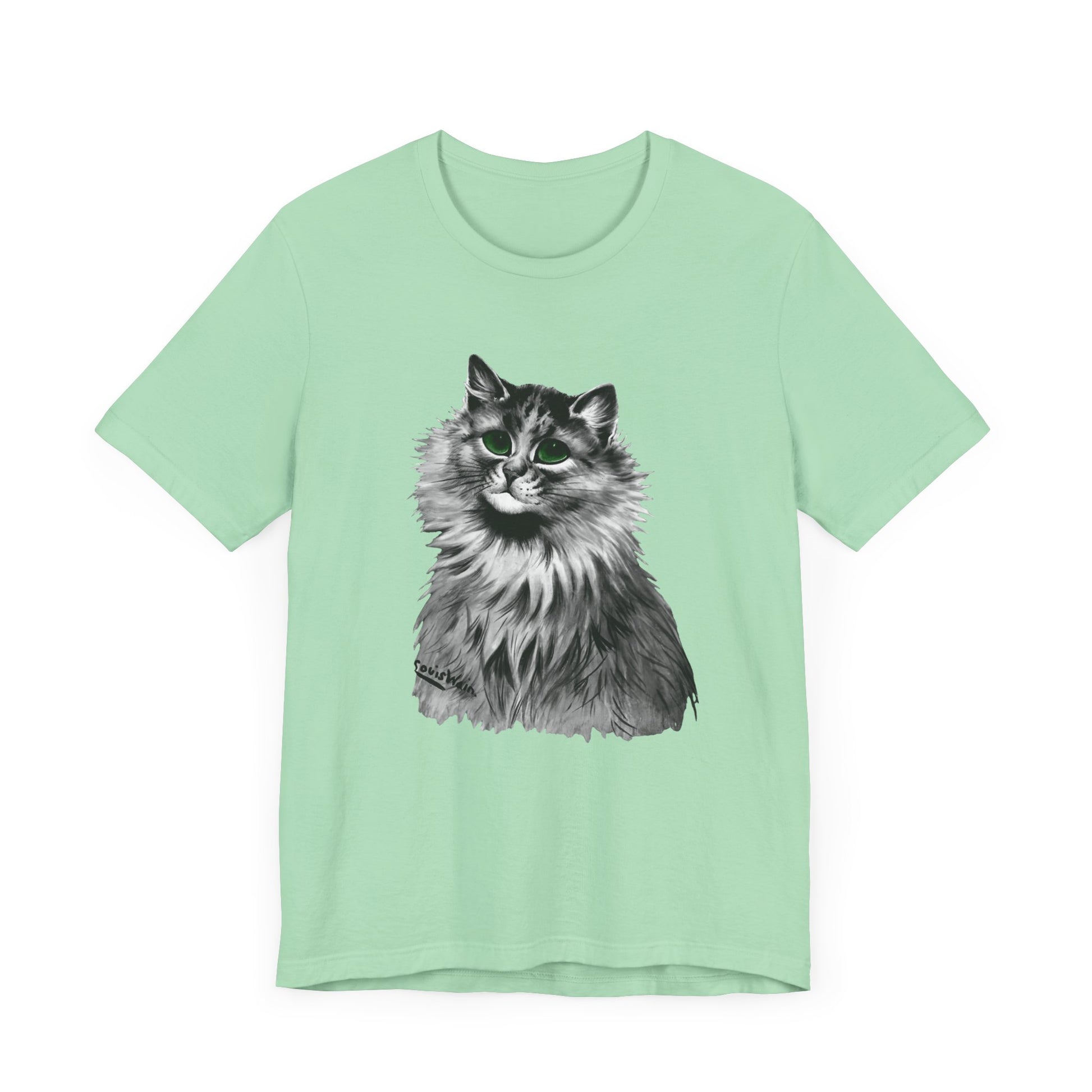 louis wain anthropomorphised cat painting green eyes tshirt whatmart