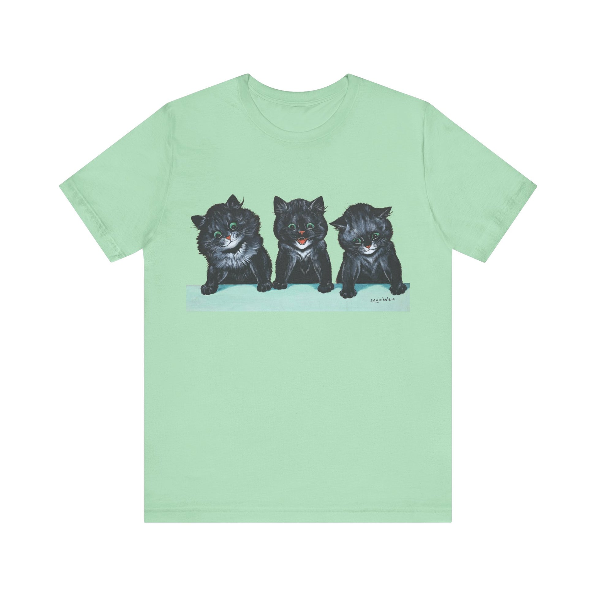 louis wain anthropomorphized cat painting 3 black cats tshirt whatmart