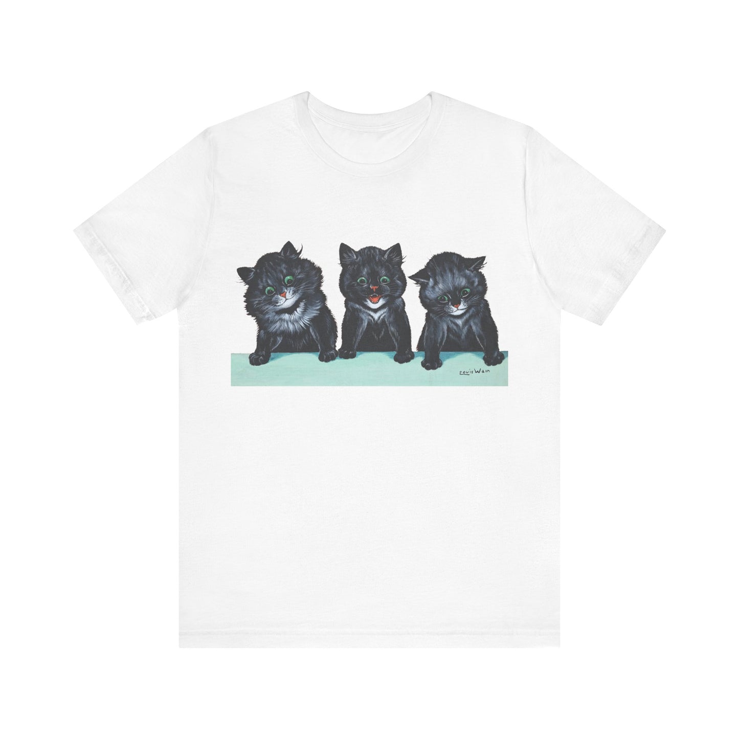 louis wain anthropomorphized cat painting 3 black cats tshirt whatmart