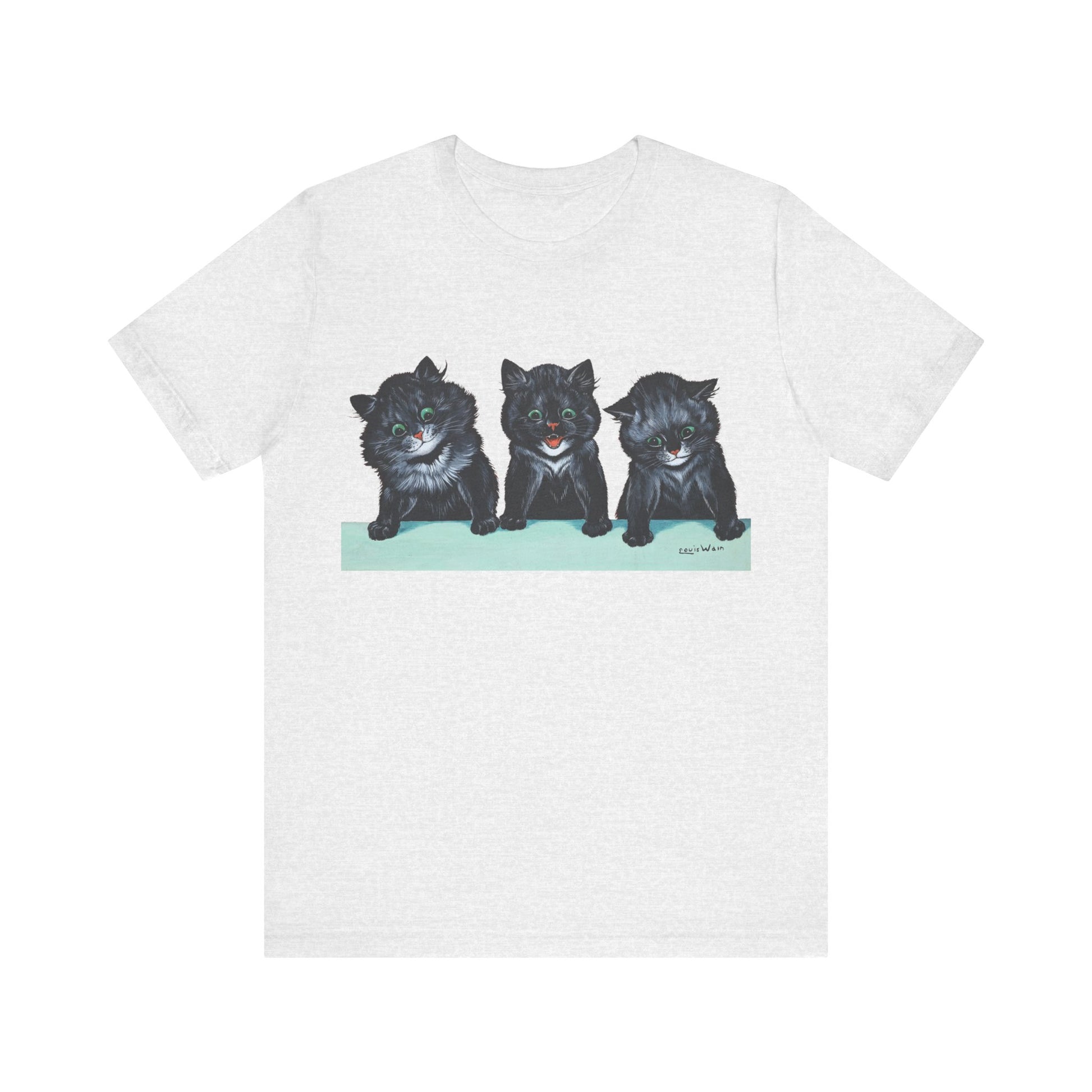 louis wain anthropomorphized cat painting 3 black cats tshirt whatmart