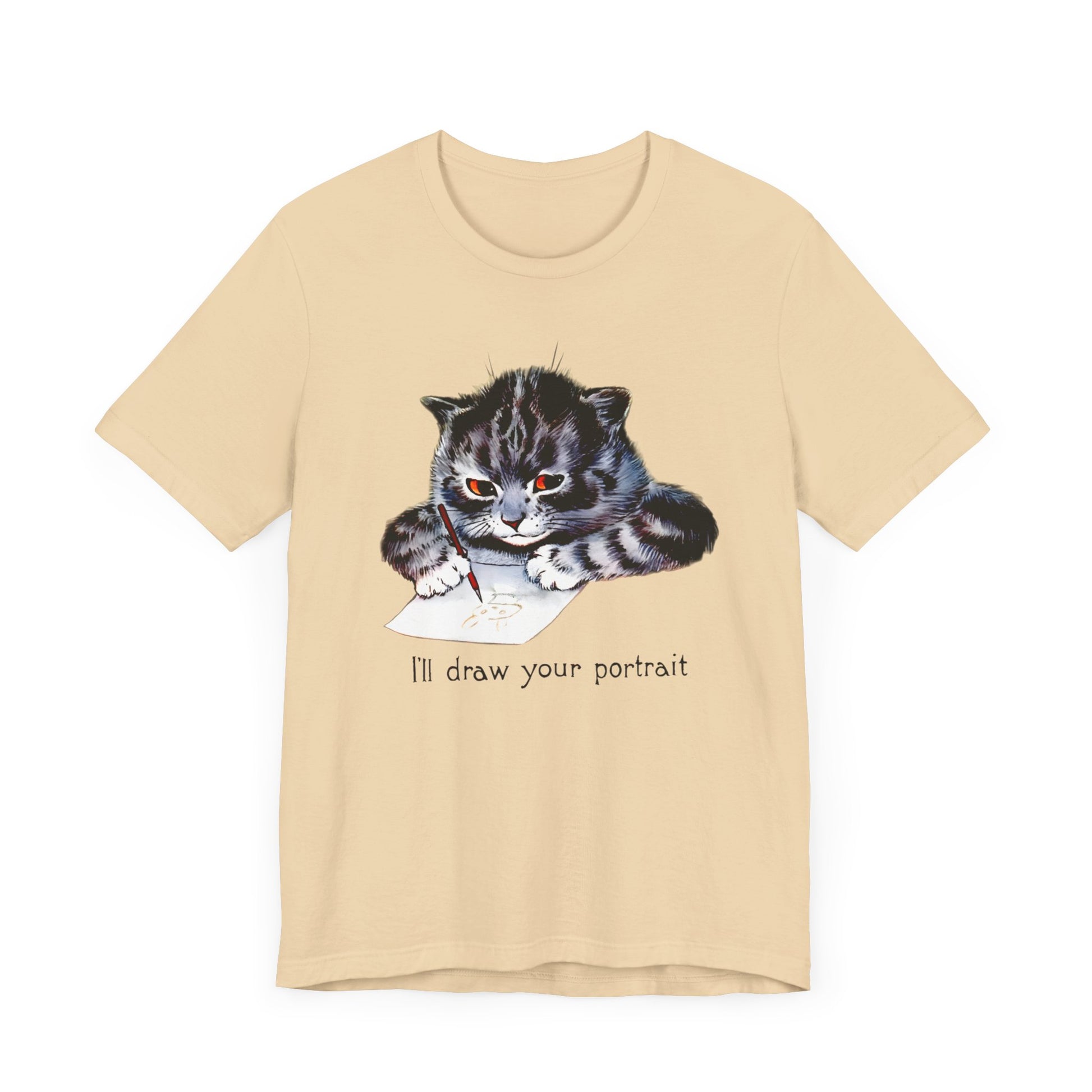 louis wain anthropomorphized cat painting i'll draw your portrait tshirt whatmart