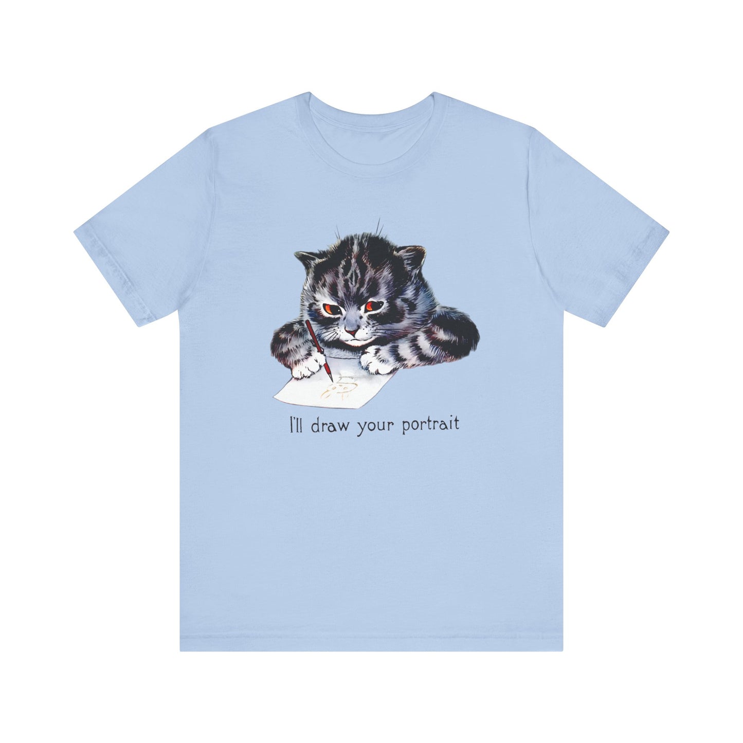 louis wain anthropomorphized cat painting i'll draw your portrait tshirt whatmart