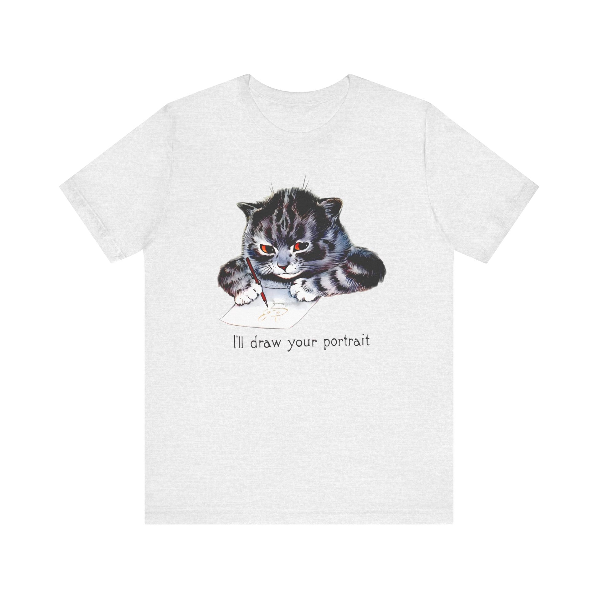 louis wain anthropomorphized cat painting i'll draw your portrait tshirt whatmart