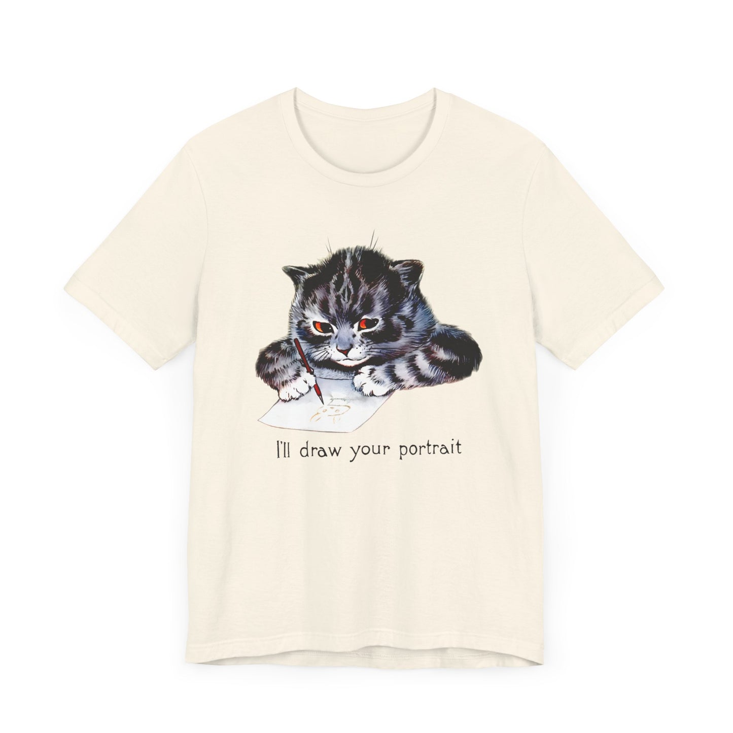 louis wain anthropomorphized cat painting i'll draw your portrait tshirt whatmart