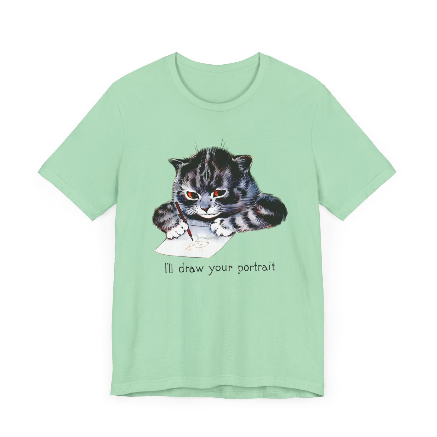 louis wain anthropomorphized cat painting i'll draw your portrait tshirt whatmart