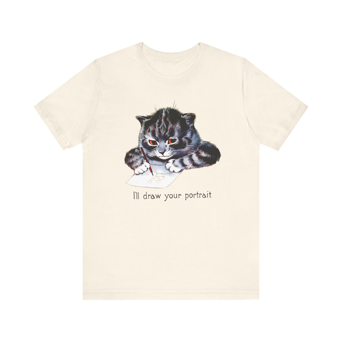 louis wain anthropomorphized cat painting i'll draw your portrait tshirt whatmart