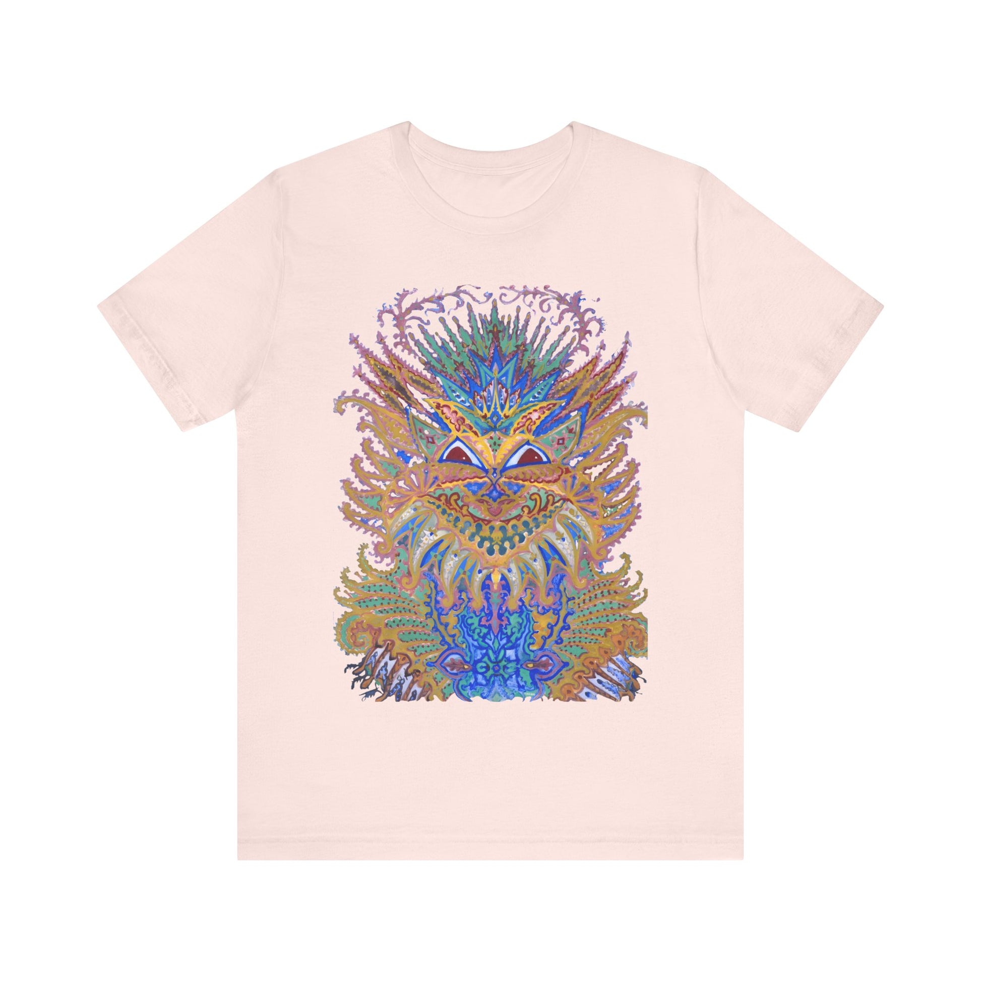 louis wain anthropomorphized cat painting psychedelic early 1900's cat design tshirt whatmart