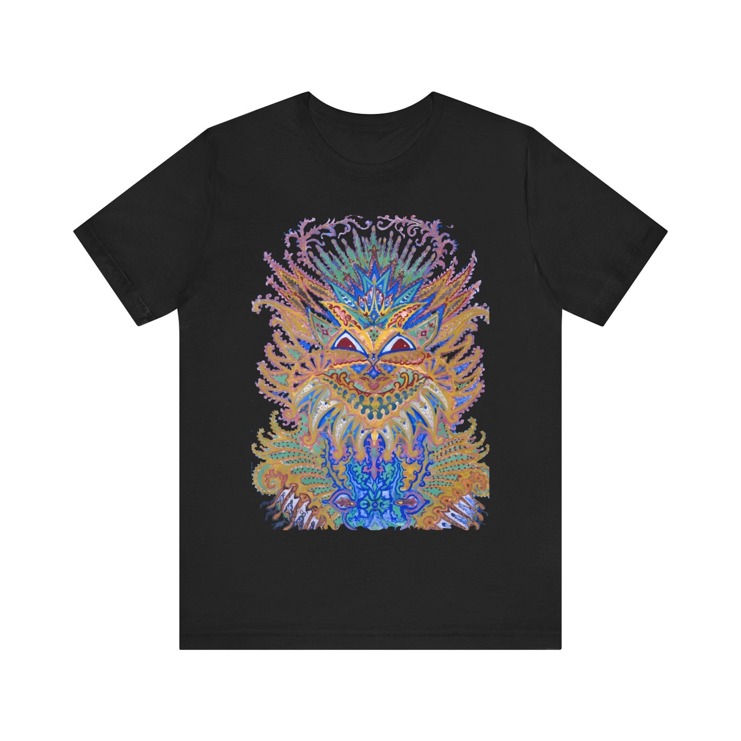 louis wain anthropomorphized cat painting psychedelic early 1900's cat design tshirt whatmart