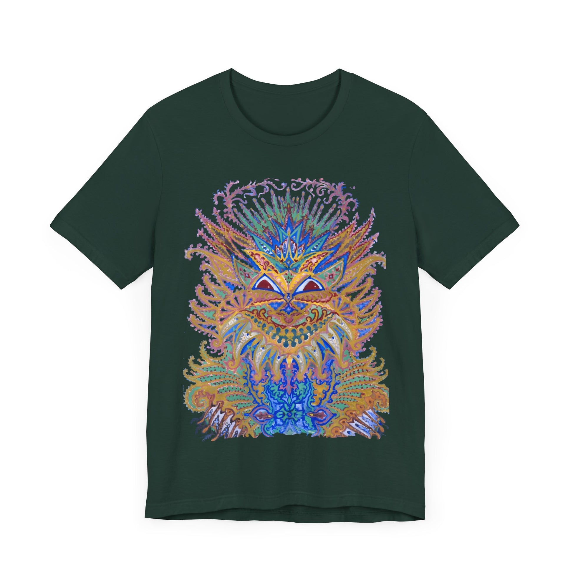 louis wain anthropomorphized cat painting psychedelic early 1900's cat design tshirt whatmart