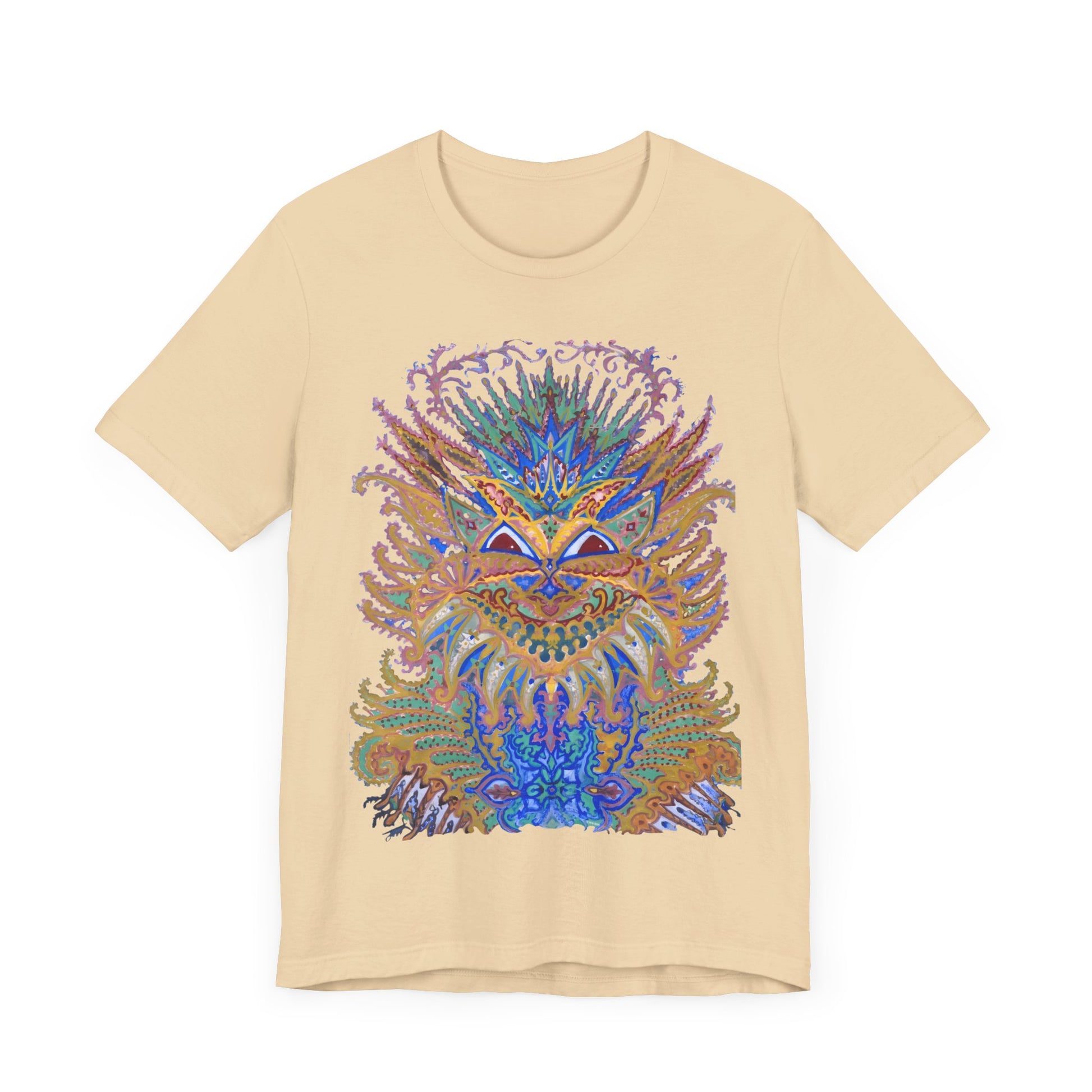 louis wain anthropomorphized cat painting psychedelic early 1900's cat design tshirt whatmart