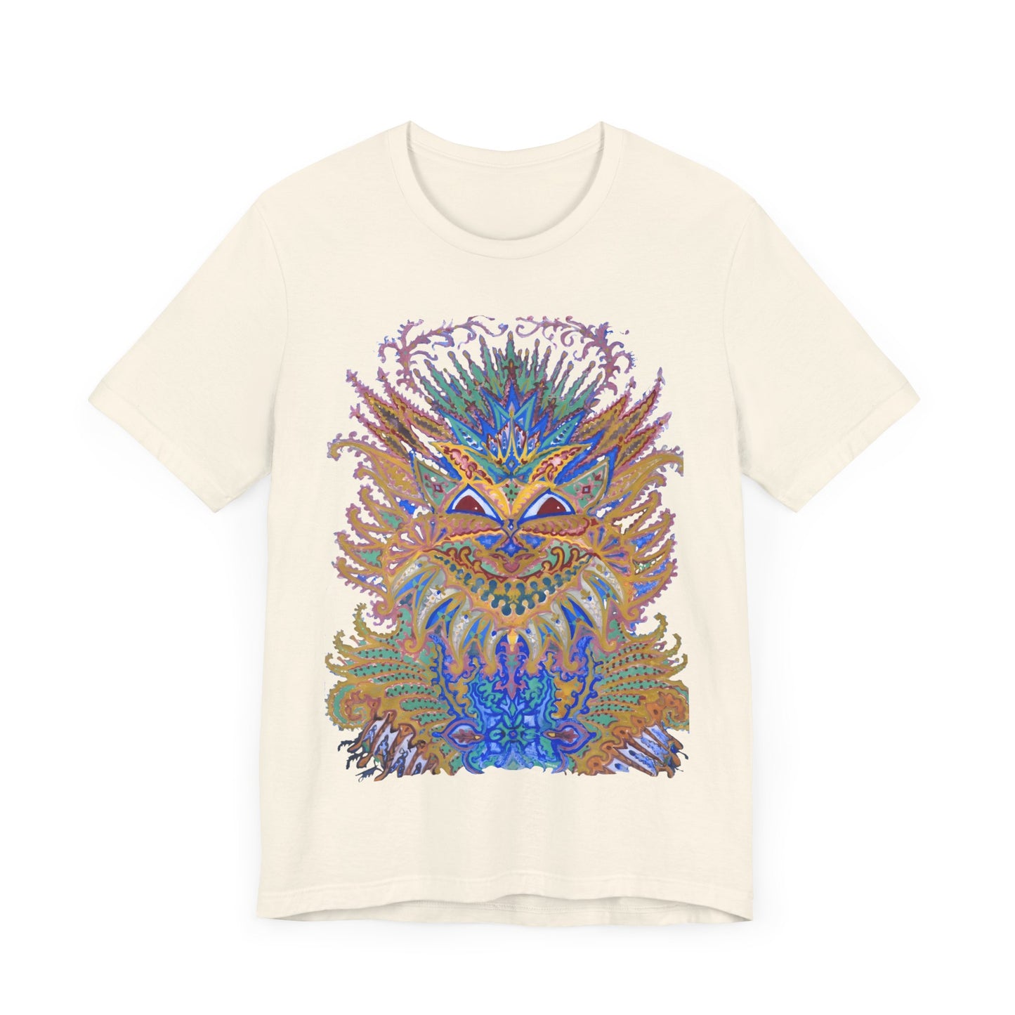 louis wain anthropomorphized cat painting psychedelic early 1900's cat design tshirt whatmart