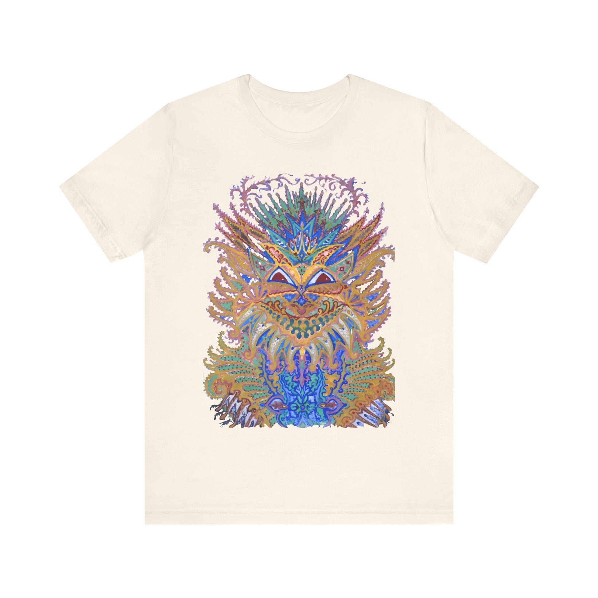 louis wain anthropomorphized cat painting psychedelic early 1900's cat design tshirt whatmart