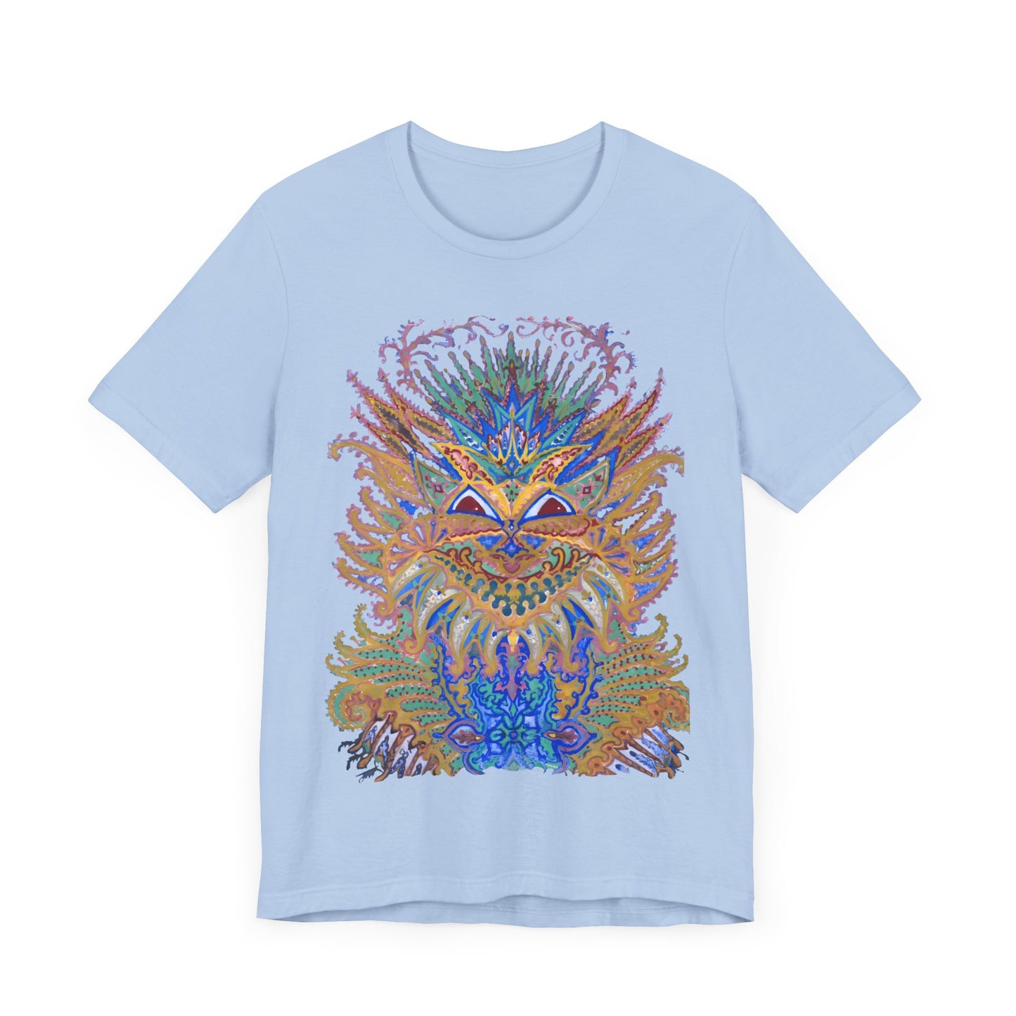 louis wain anthropomorphized cat painting psychedelic early 1900's cat design tshirt whatmart