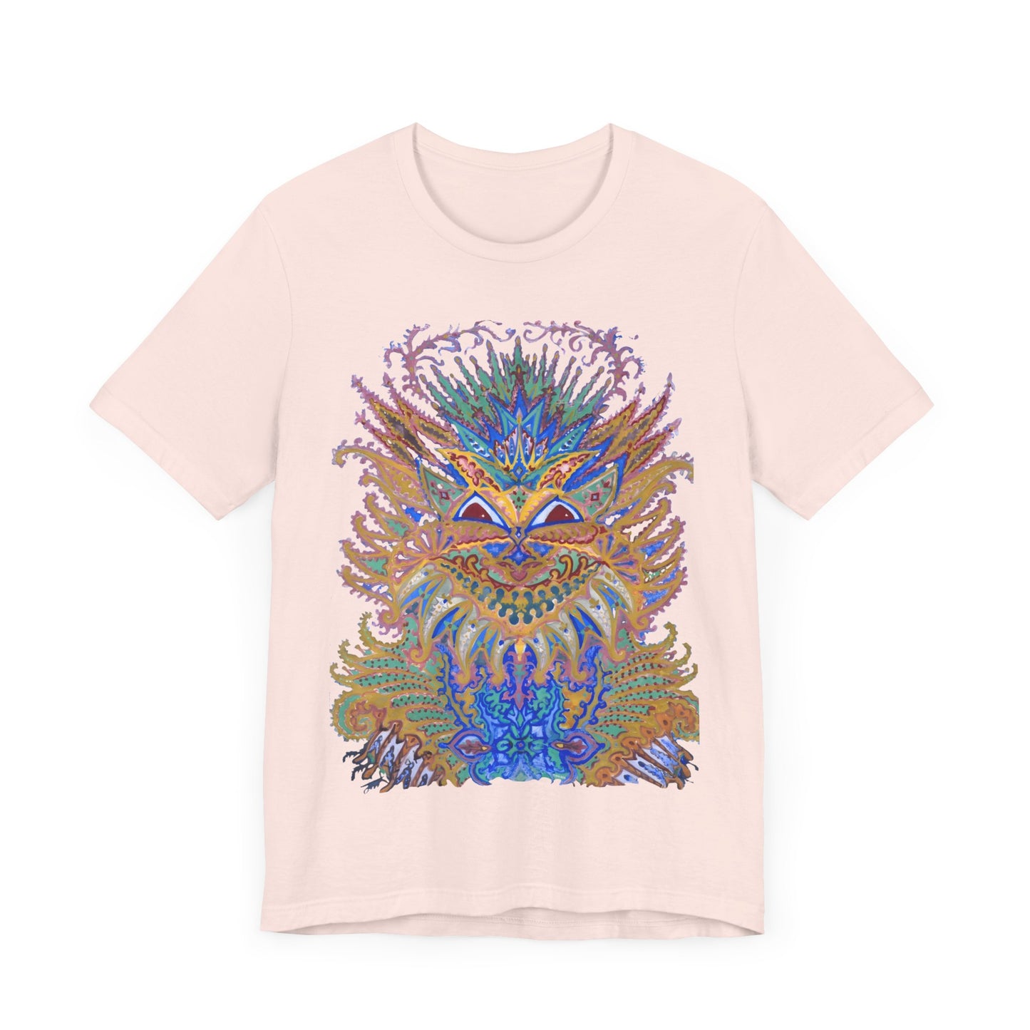 louis wain anthropomorphized cat painting psychedelic early 1900's cat design tshirt whatmart