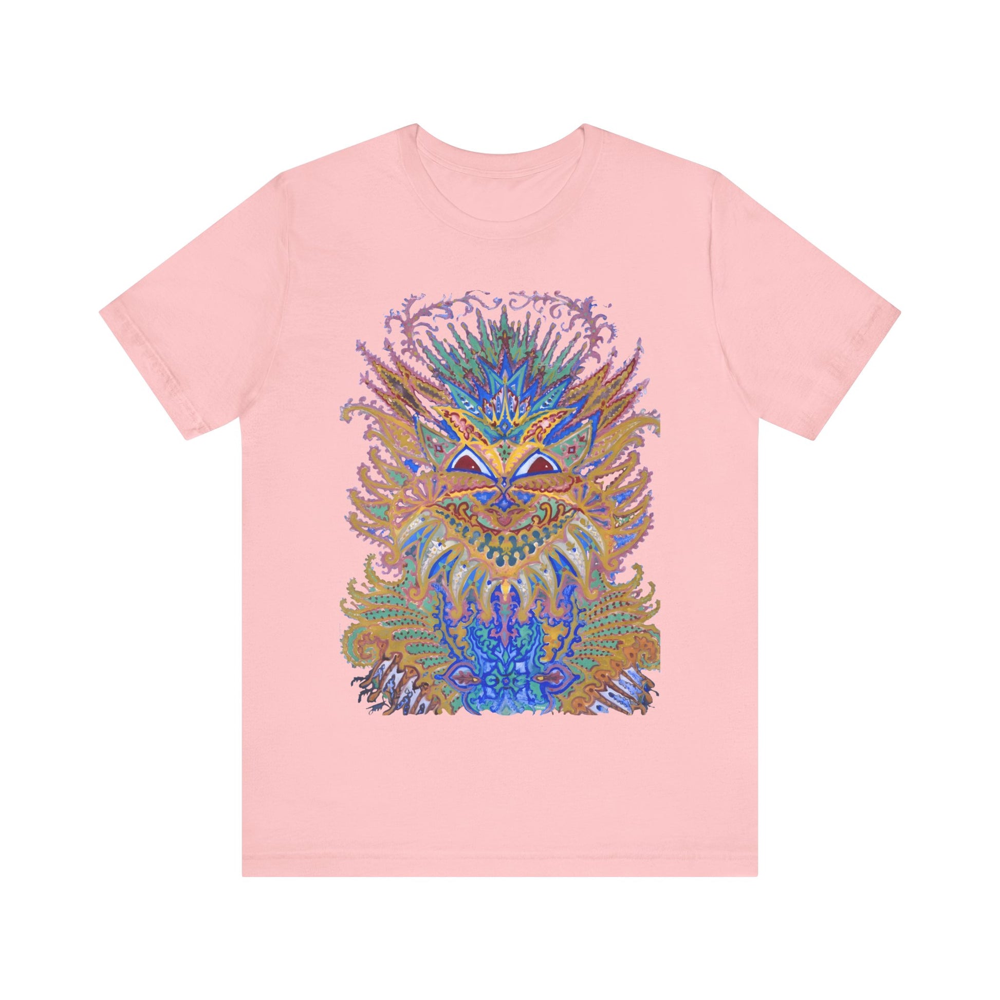 louis wain anthropomorphized cat painting psychedelic early 1900's cat design tshirt whatmart