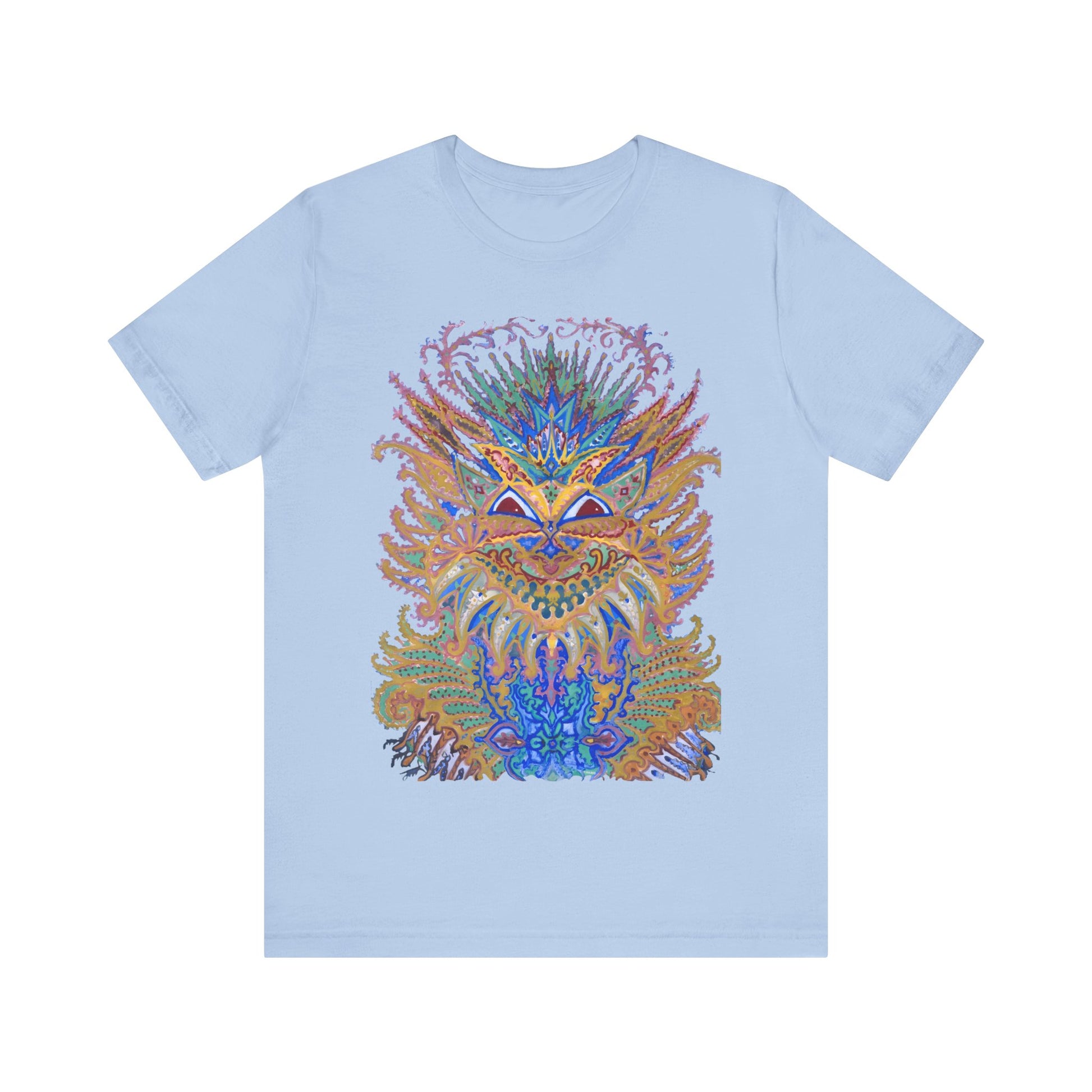 louis wain anthropomorphized cat painting psychedelic early 1900's cat design tshirt whatmart