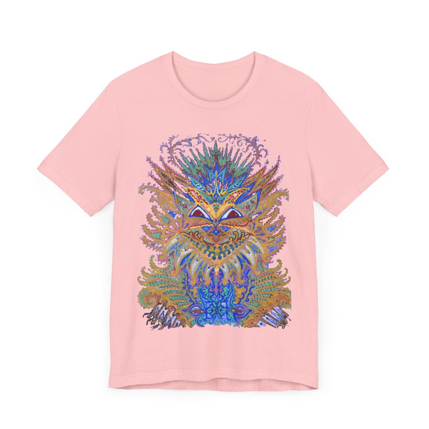 louis wain anthropomorphized cat painting psychedelic early 1900's cat design tshirt whatmart