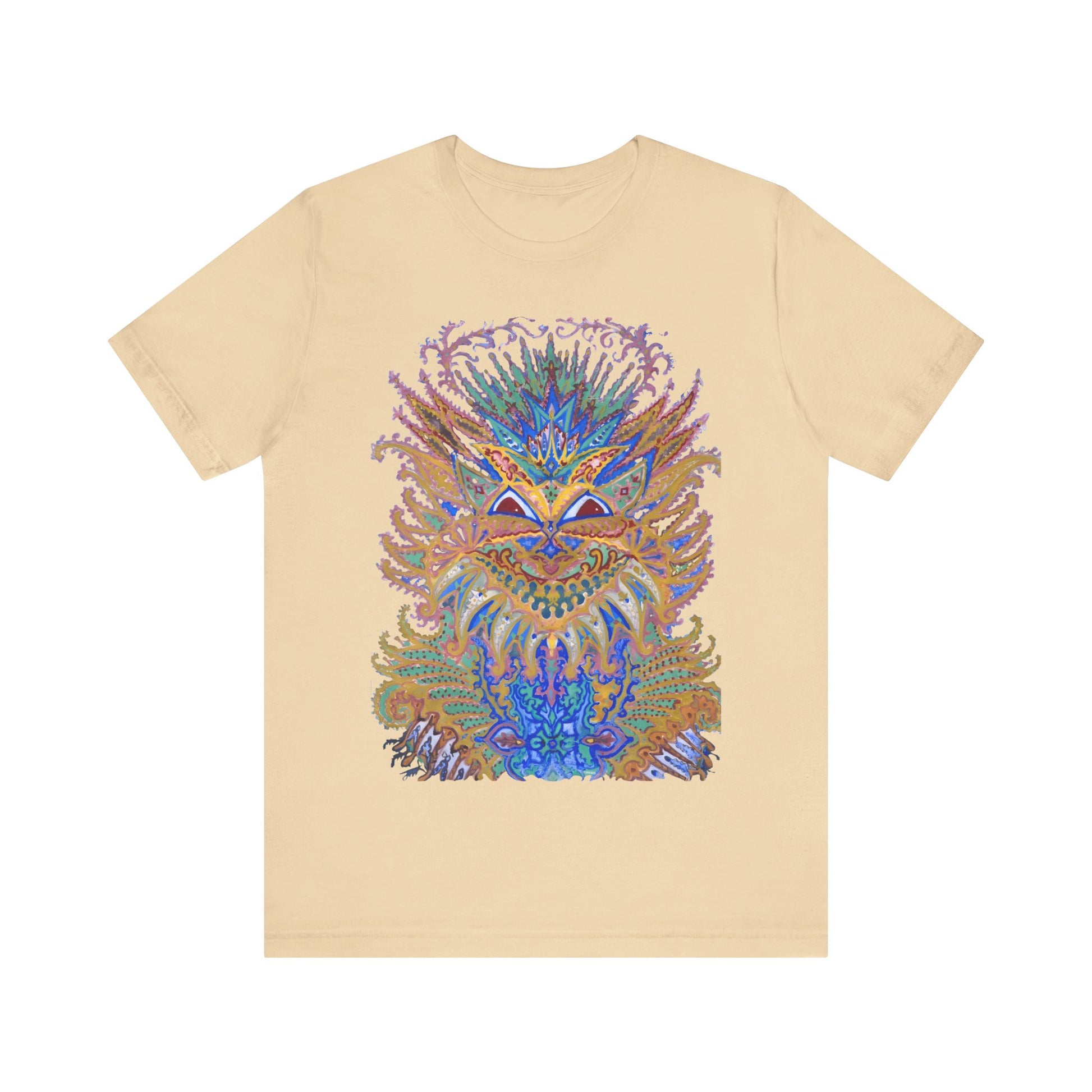 louis wain anthropomorphized cat painting psychedelic early 1900's cat design tshirt whatmart