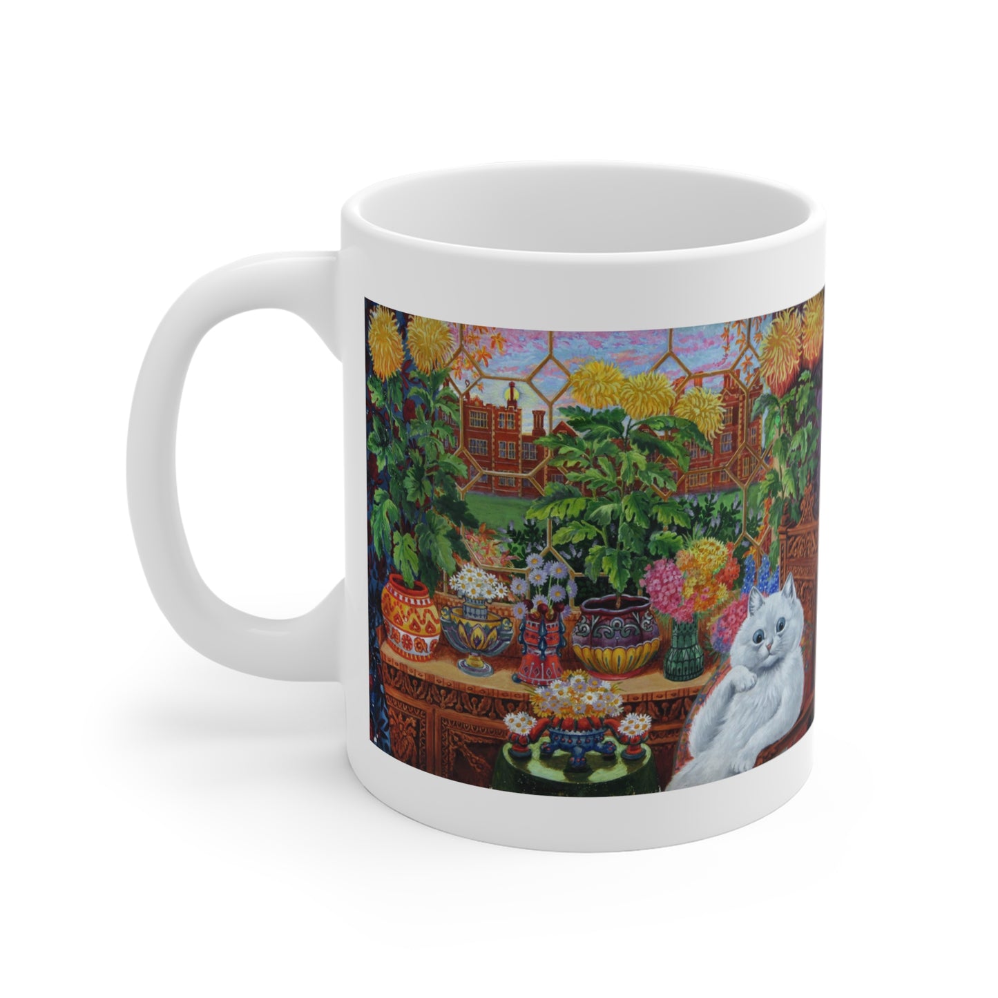 louis wain thinking cat with flowers mug whatmart