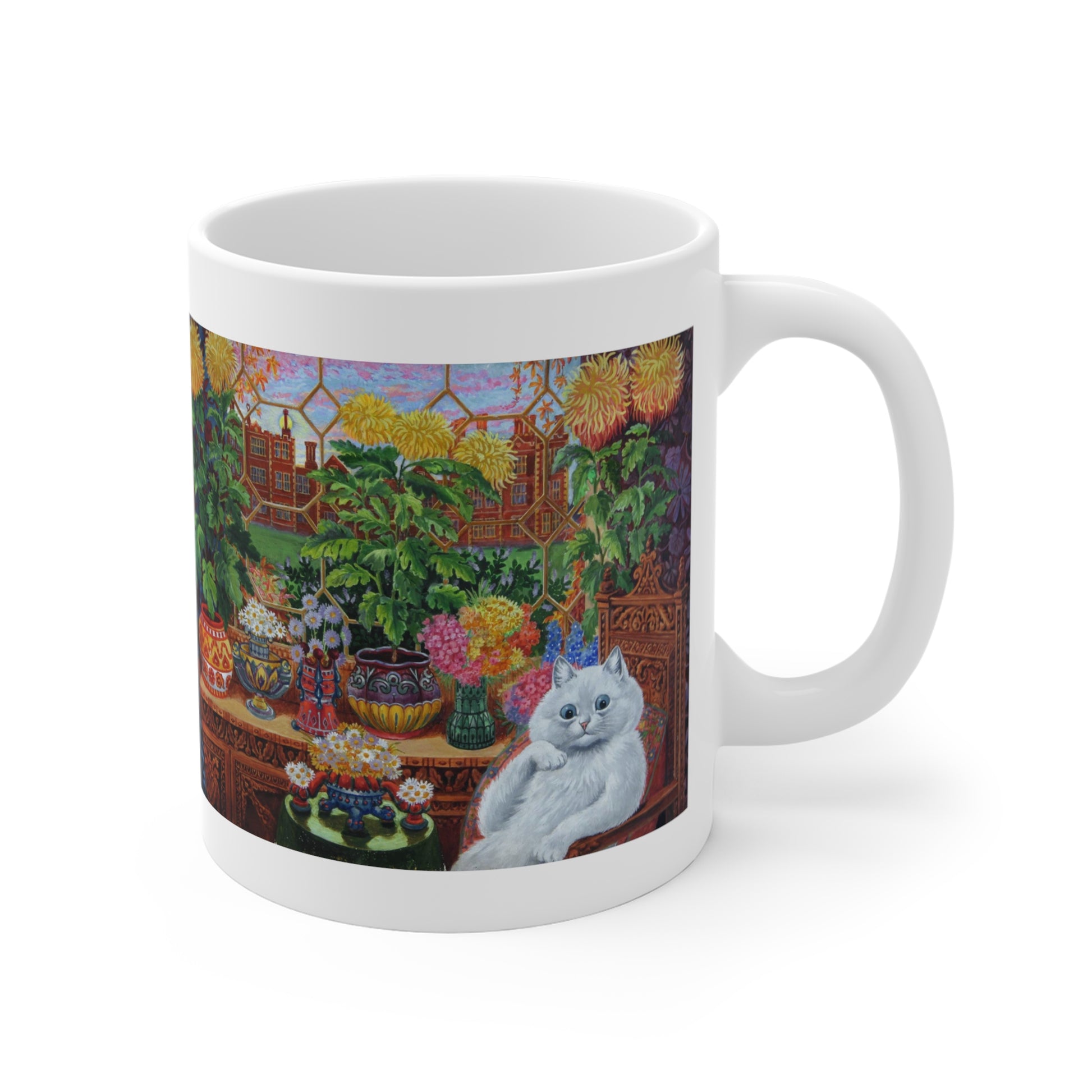 louis wain thinking cat with flowers mug whatmart