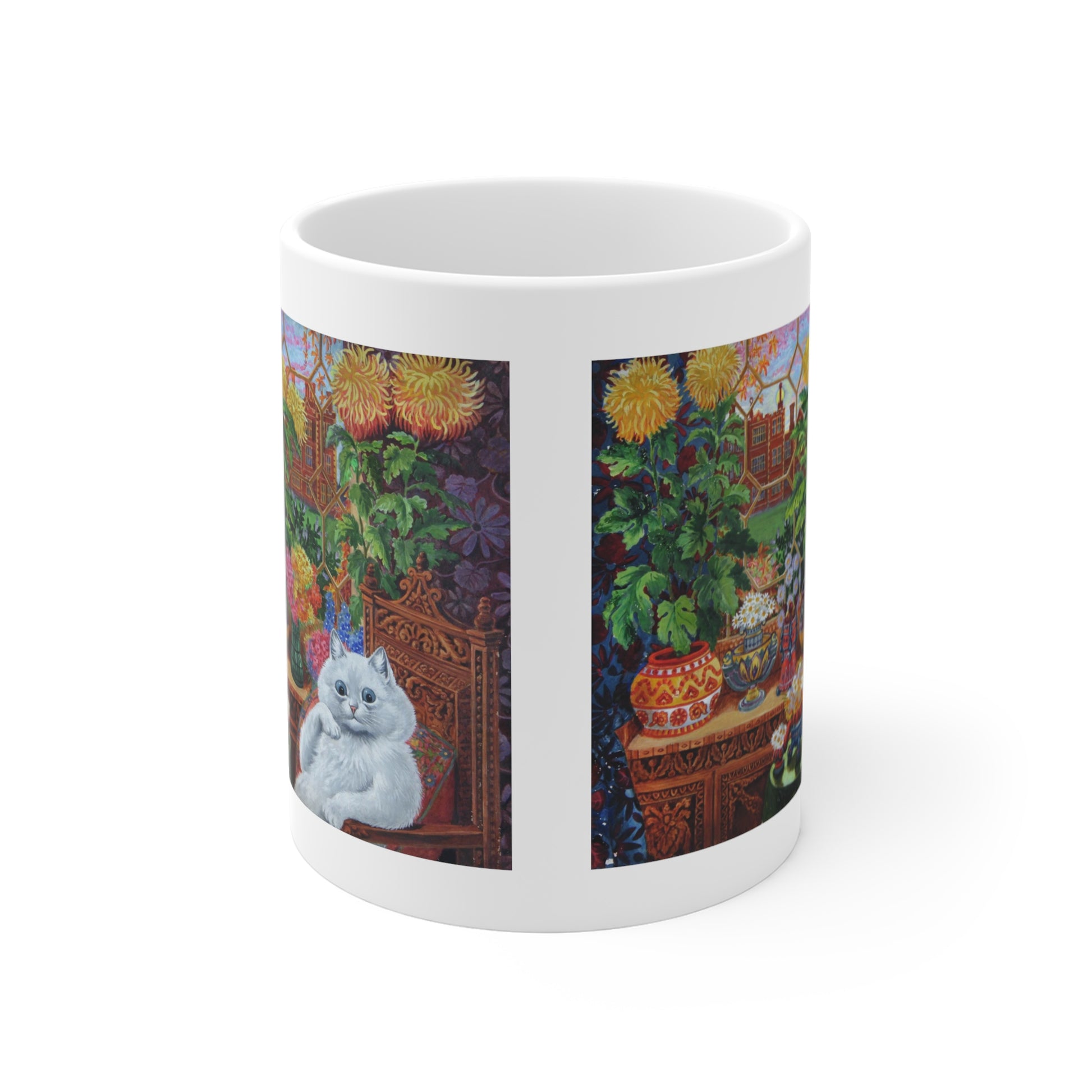 louis wain thinking cat with flowers mug whatmart